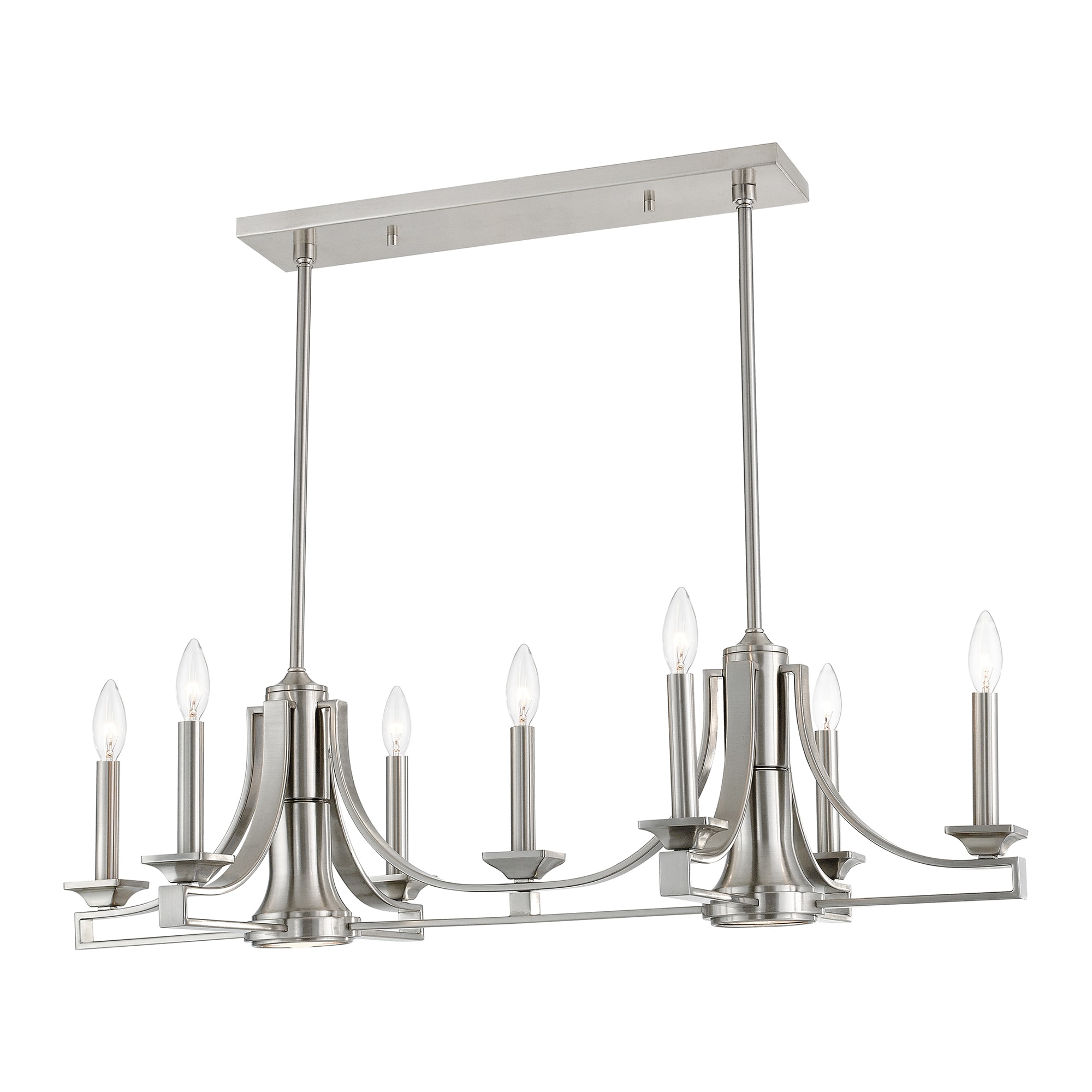 Livex Lighting 40057-91 Trumbull 9 -Light Brushed Nickel Transitional For Use in Bathrooms, Bedrooms, Dining Rooms, Foyers, Kitchens, Living Rooms Chandelier