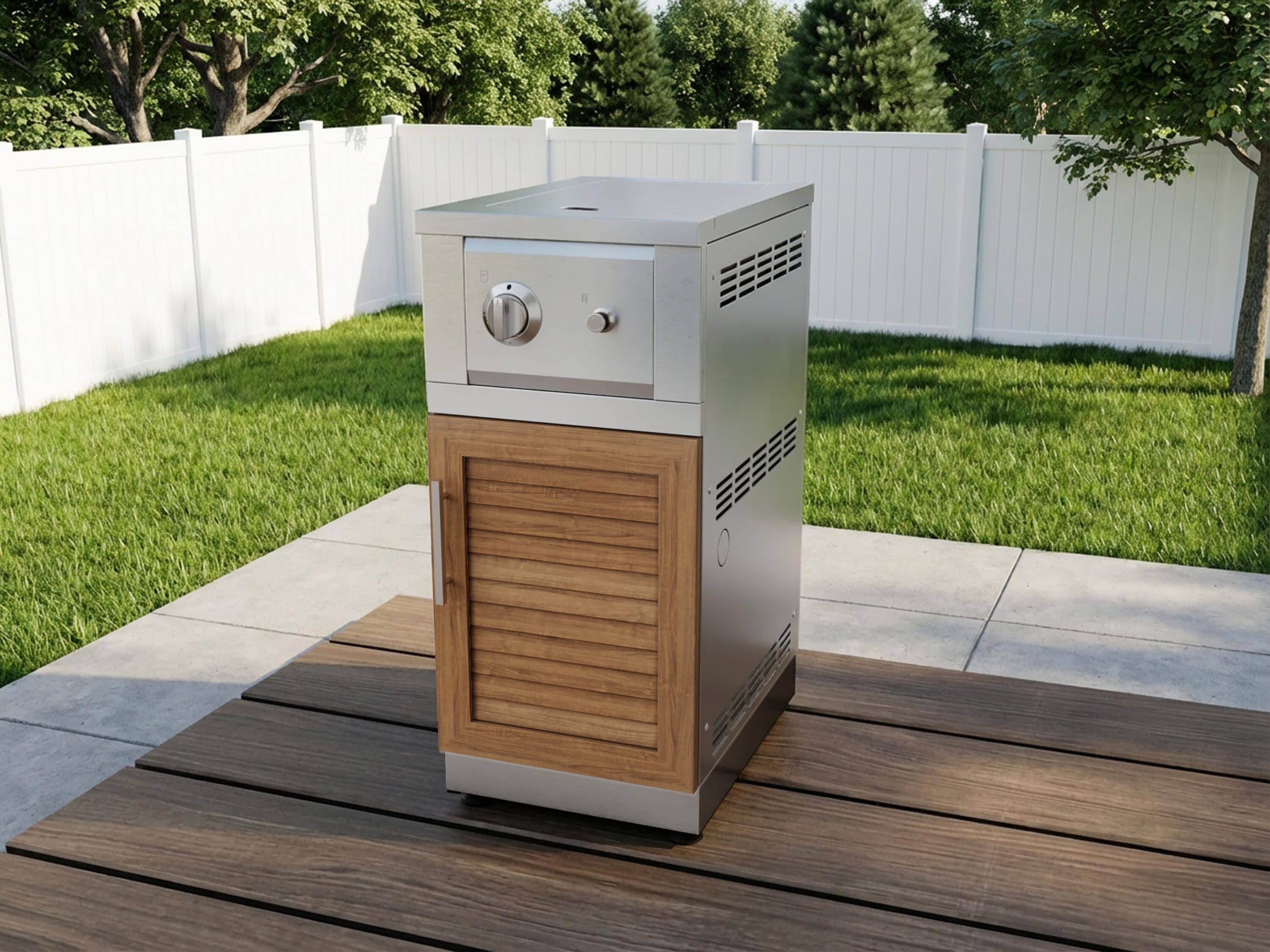NewAge Products Performance 16-in W Grove Stainless steel Louvered Side-burner Modular Outdoor Kitchen 1 -Burners