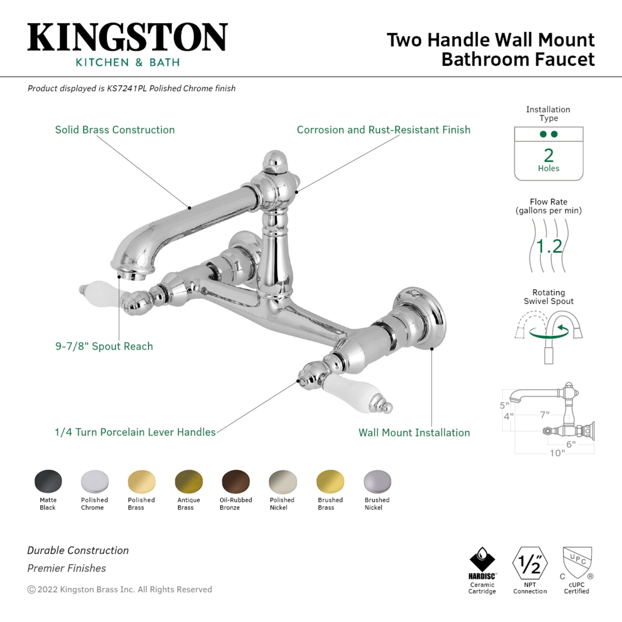 Kingston Brass WLKS7240PL Lavatory-Faucets - View #2