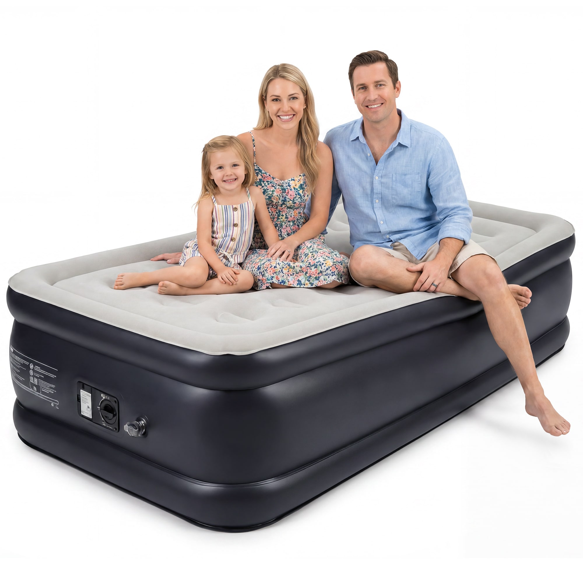 Garvee - Twin Mattress with Built-in Pump 20 Inch Raised Air Bed Upgraded Honeycomb Pillar Design...