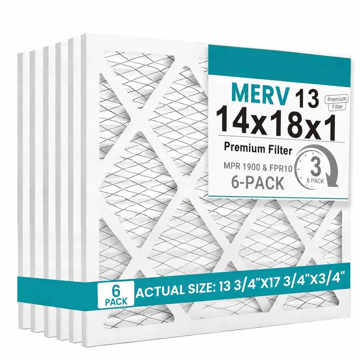 LILILIAN FMY  14x18x1 MERV 13 Pleated Air Filter 6 Pack Compatible with Furnaces Air Conditioners HVAC Systems durable home
