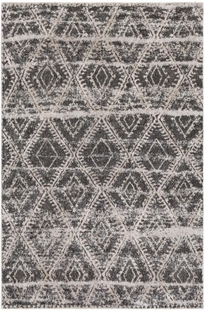 Surya FKT2300-5376 Flokati 5 x 8 Grey Trellis Vintage Area Rug