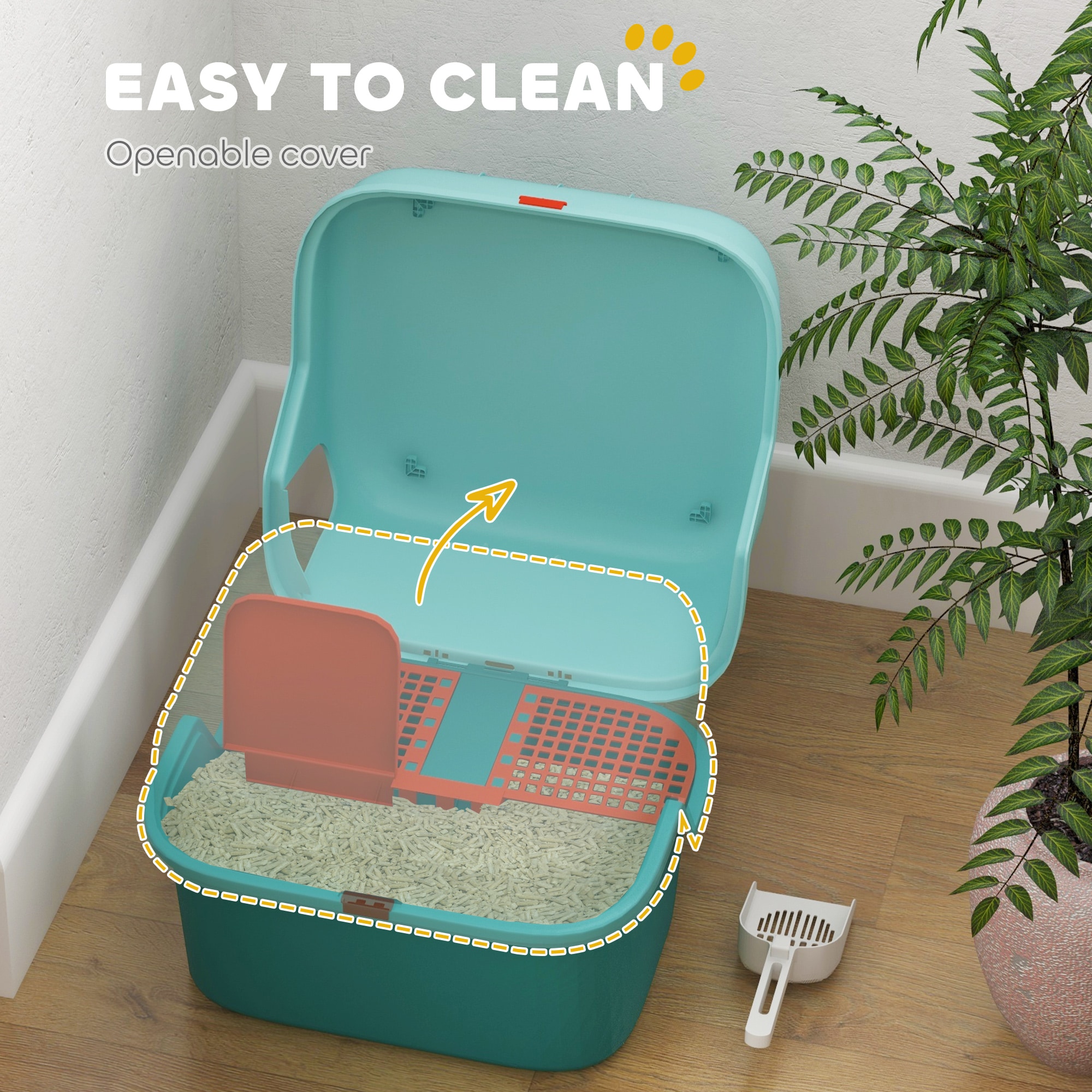PawHut D31-094V00GN Cat-Litter-Box - View #7