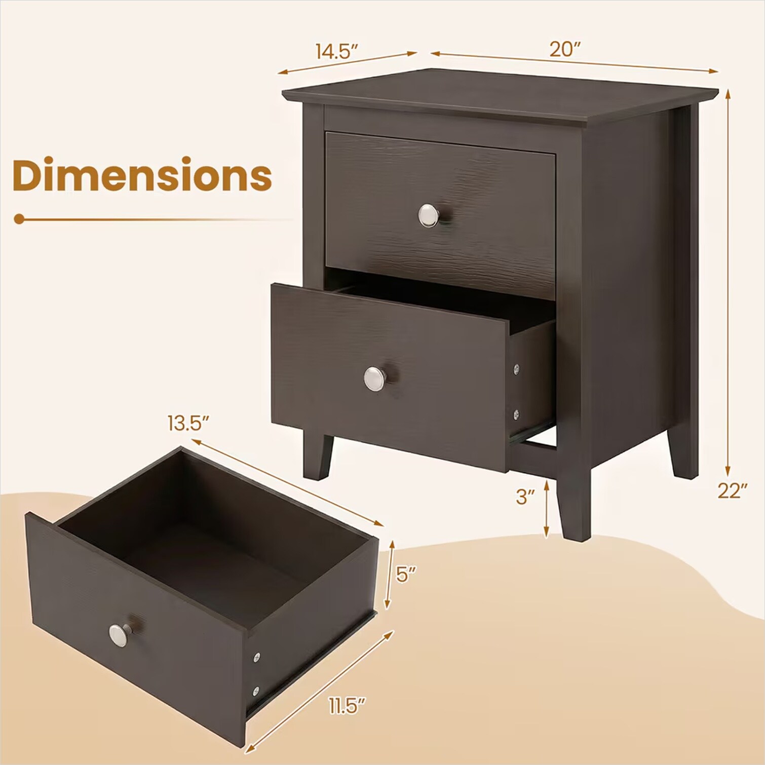 FlowLuxe 5B8Y3V2LK6XC nightstands - View #5