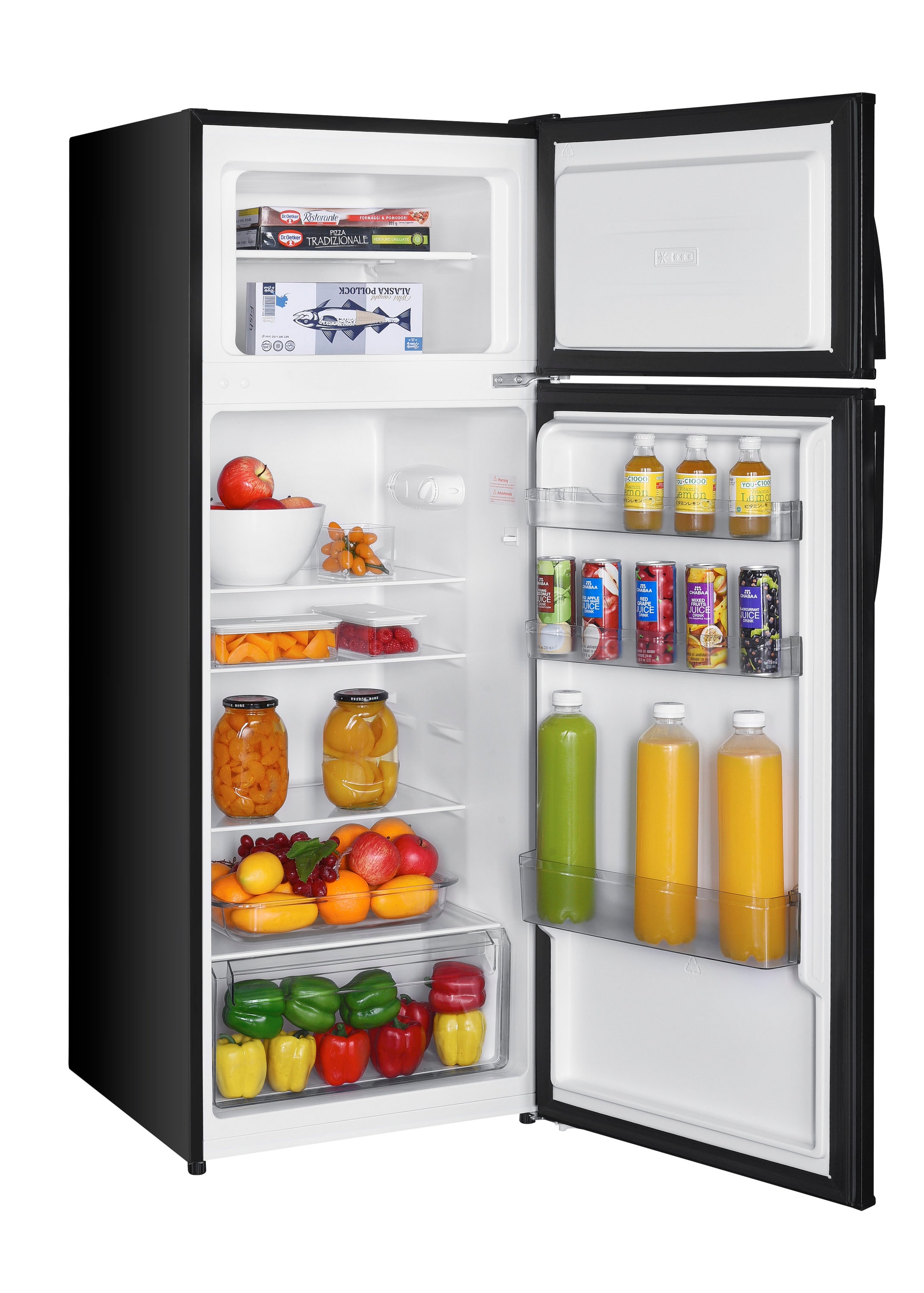 Premium Levella PRN7006HS 7.1 CuFt Frost Free Top-Mount Refrigerator with  Slide-Out Food Tray and Electronic Temperature Controls in Inox
