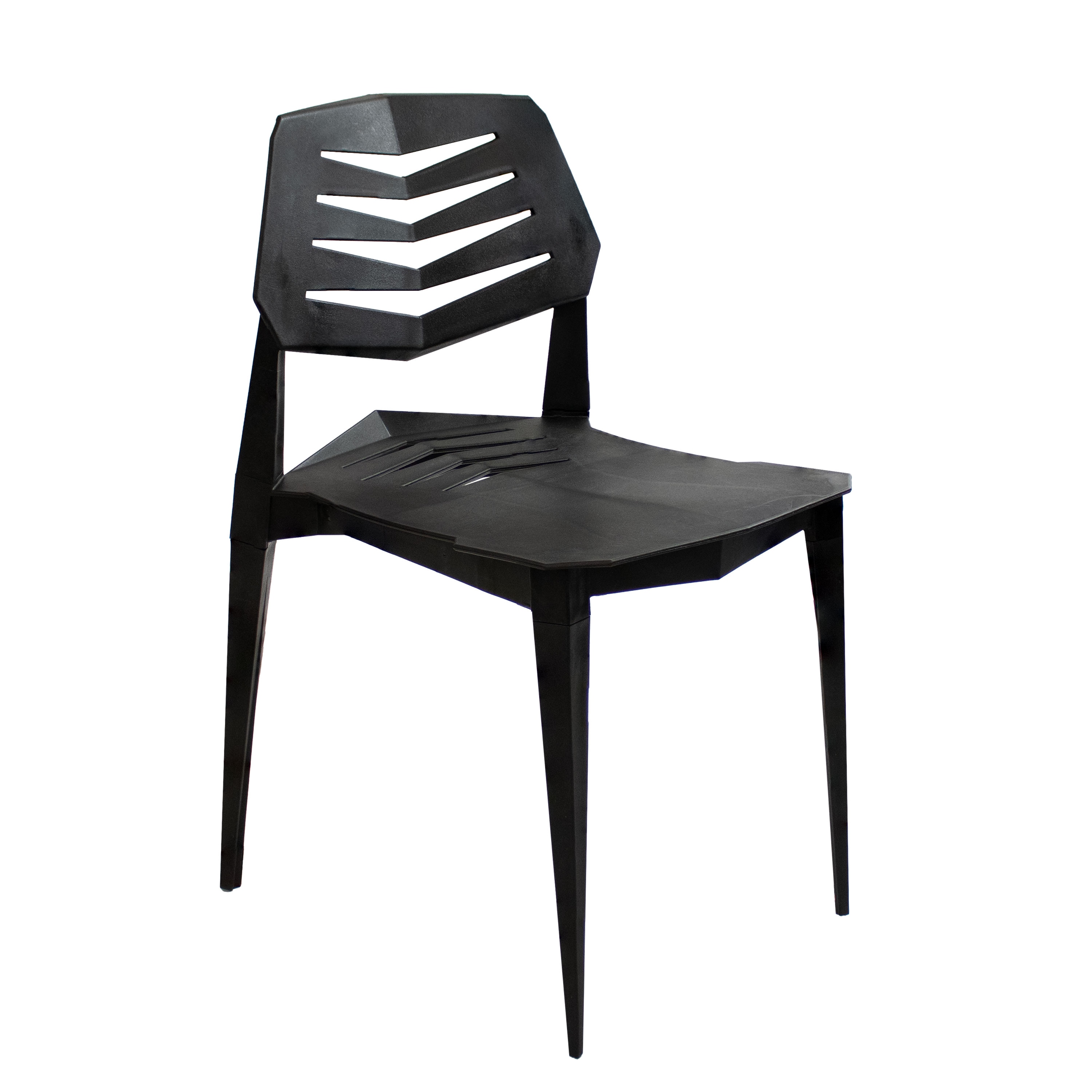 Matisse Black Polypropylene Armless Dining Chairs Set of 4