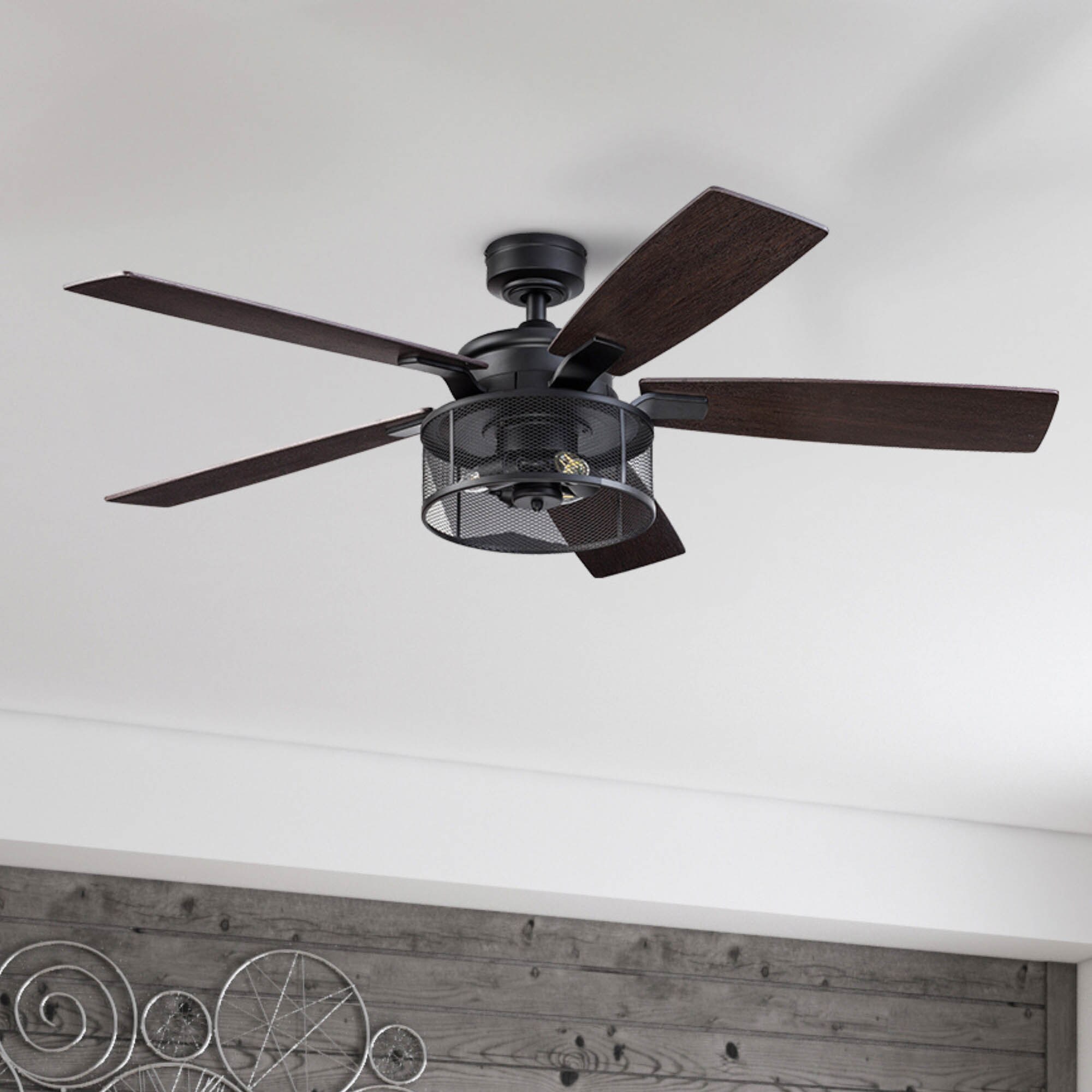 Carnegie 52" Matte Black Ceiling Fan with LED Lights and Remote