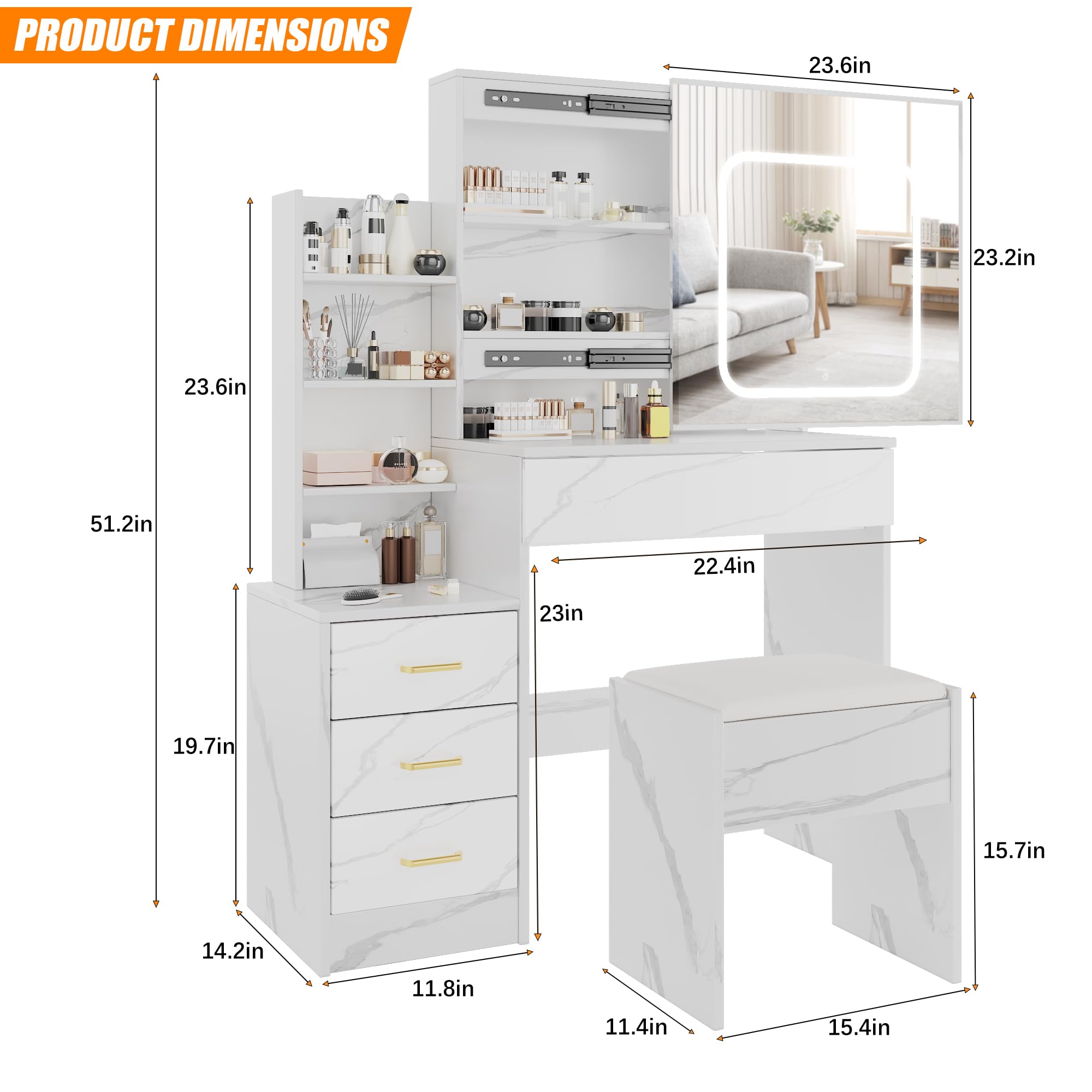 GarveeLife LSLX0401SZT081 Bedroom-Vanities - View #6