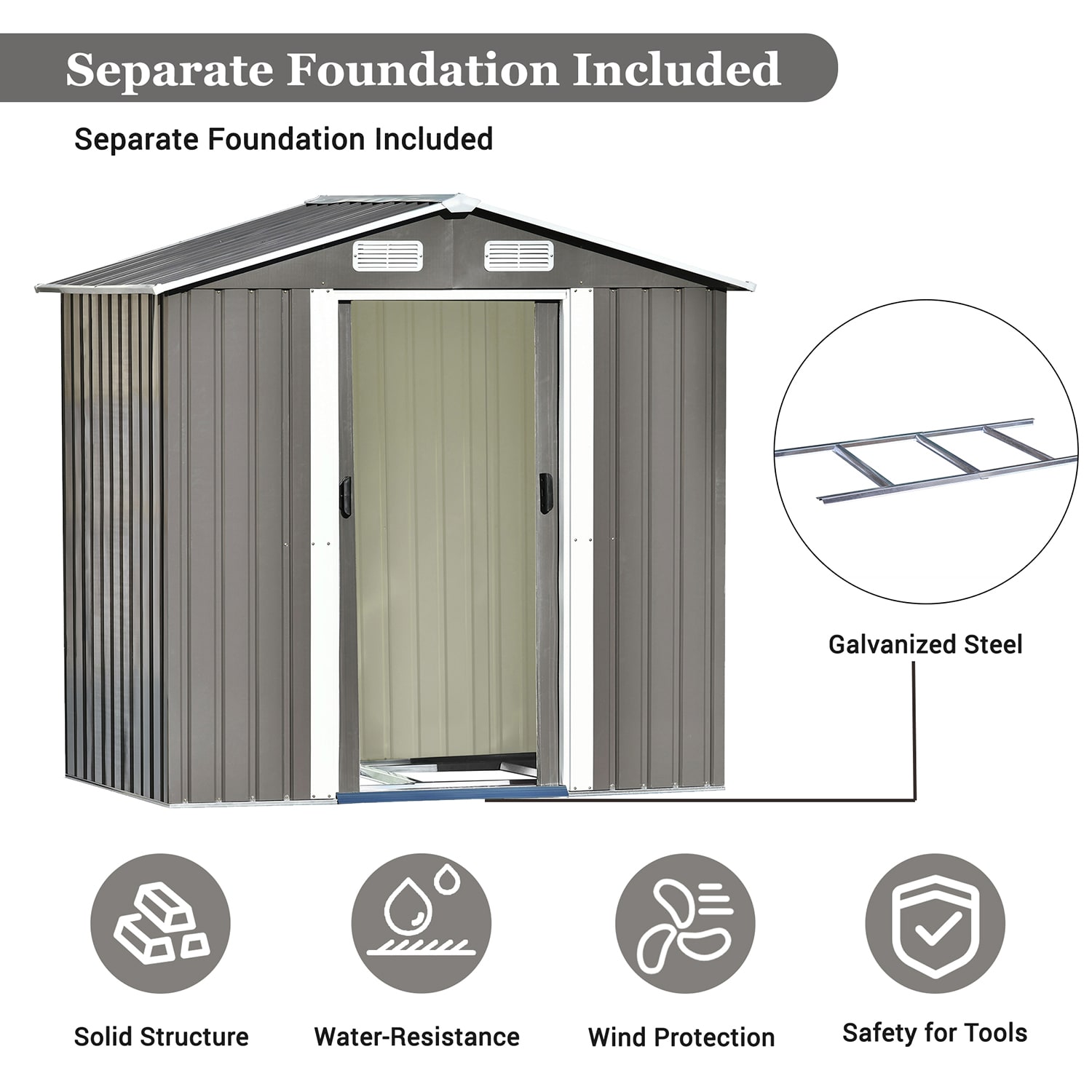 SINOFURN SYA010305WD Metal-Storage-Buildings-Sheds - View #8