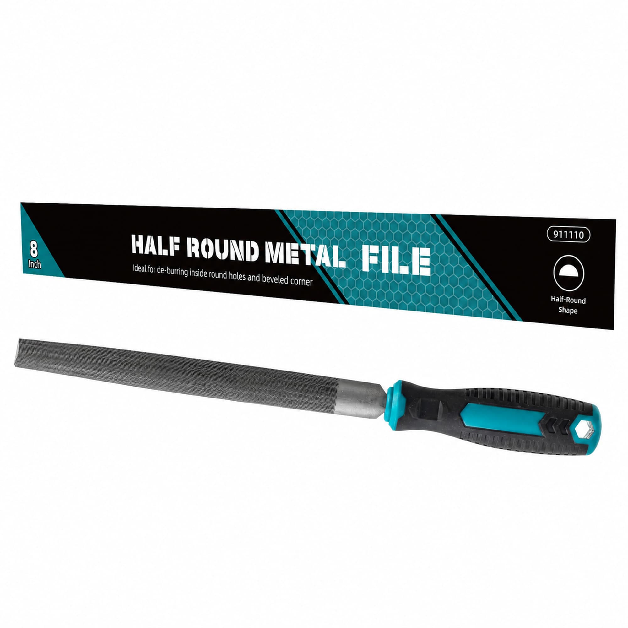 Linder Group Inc 8 Inch Half Round Metal File Tool High Carbon Steel Ergonomic Handle Hand File for Metal Wood Plastic Shaping Smoothing Scraping Durable #L3AW3JCH
