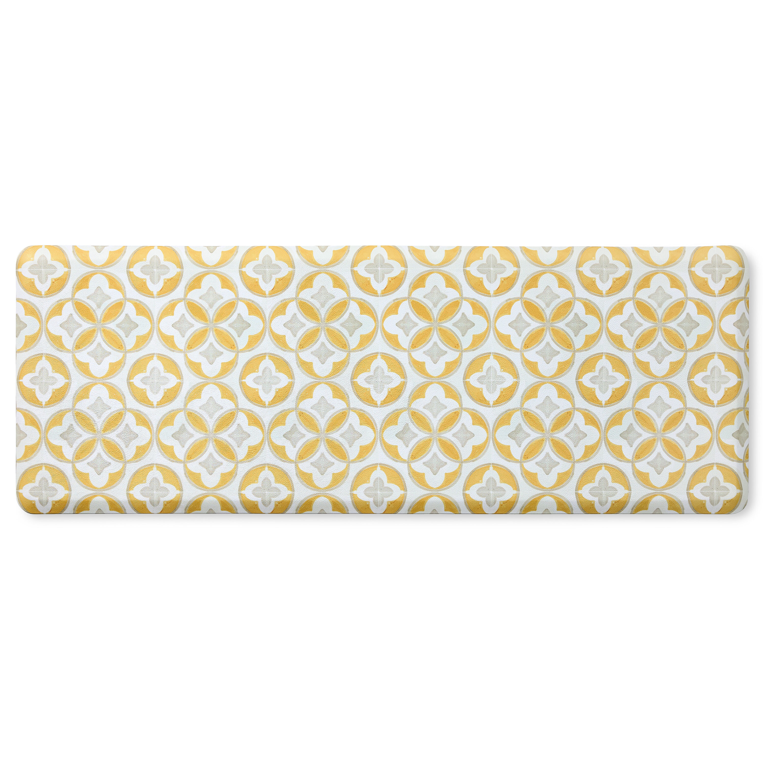 Fiesta 4-E012-1003 2-ft x 5-ft Yellow/Grey/White PVC Rectangular Indoor Decorative Anti-fatigue mat