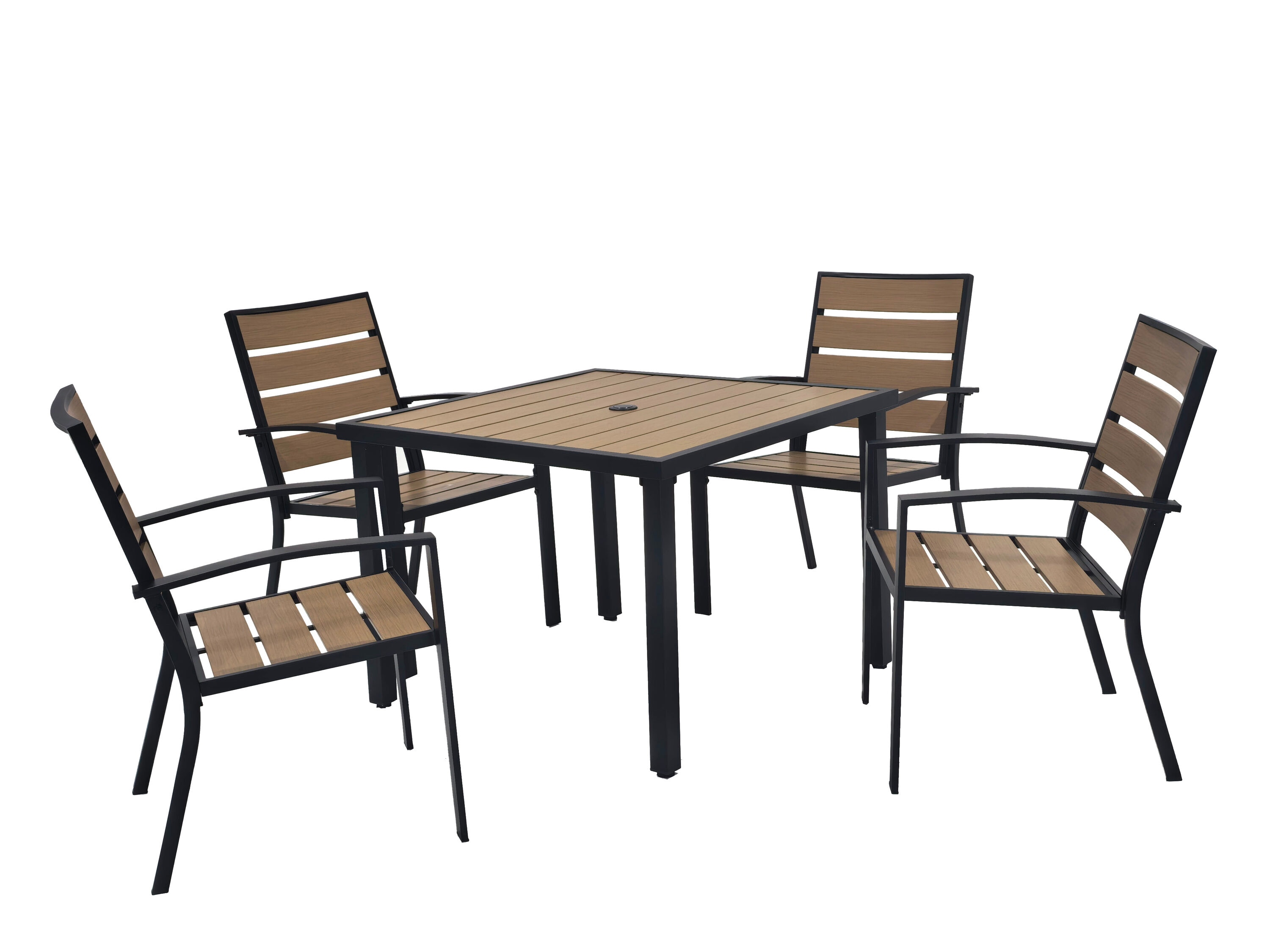 Style Selections Farroway 5 -Piece Warm Brown and Black Patio Dining ...