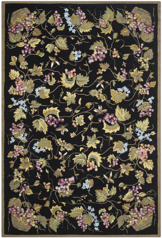 Safavieh EZC731A-6 Easy Care Sonoma 6 x 9 (ft) Loomed Polypropylene Black/Multi Rectangular Indoor Floral/Botanical Farmhouse/Cottage Area rug