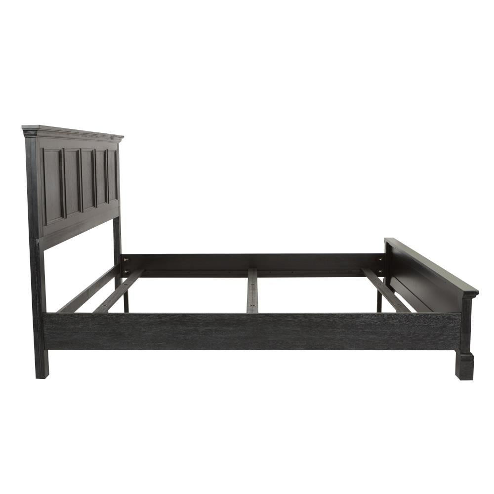 OSP Home Furnishings Farmhouse Basics Rustic Black King Wood Veneer Bed ...