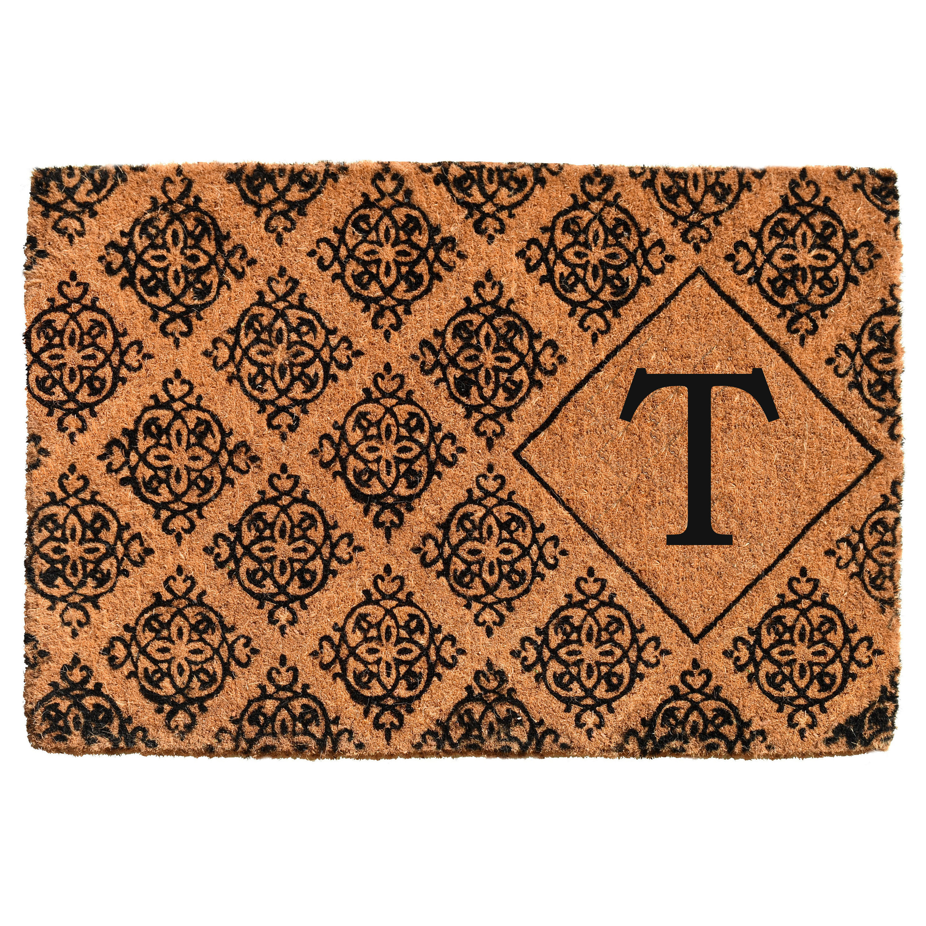 Callowaymills 103332436T 24-in x 36-in Natural/Black Coir Non-Slip Grip Indoor or outdoor Decorative Door Mat