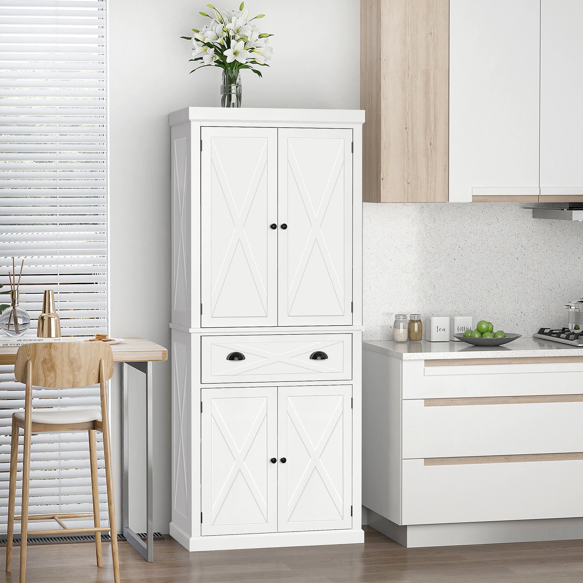 HomCom 835-116V01WT Pull-Out-Cabinet-Baskets - View #2