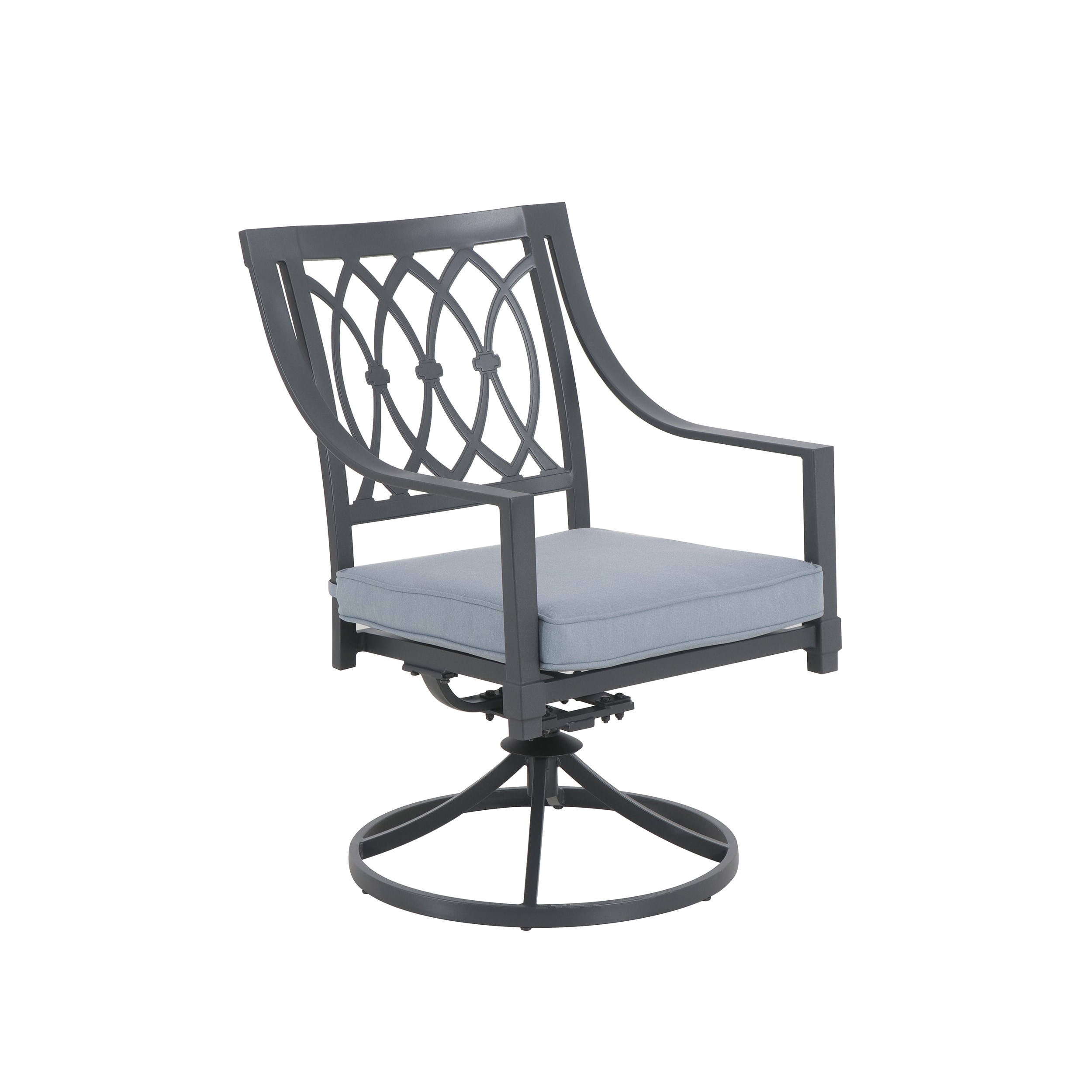 Grey Metal Frame Swivel Dining Chair, Grey Dining Chairs Set Of 4 With Arms
