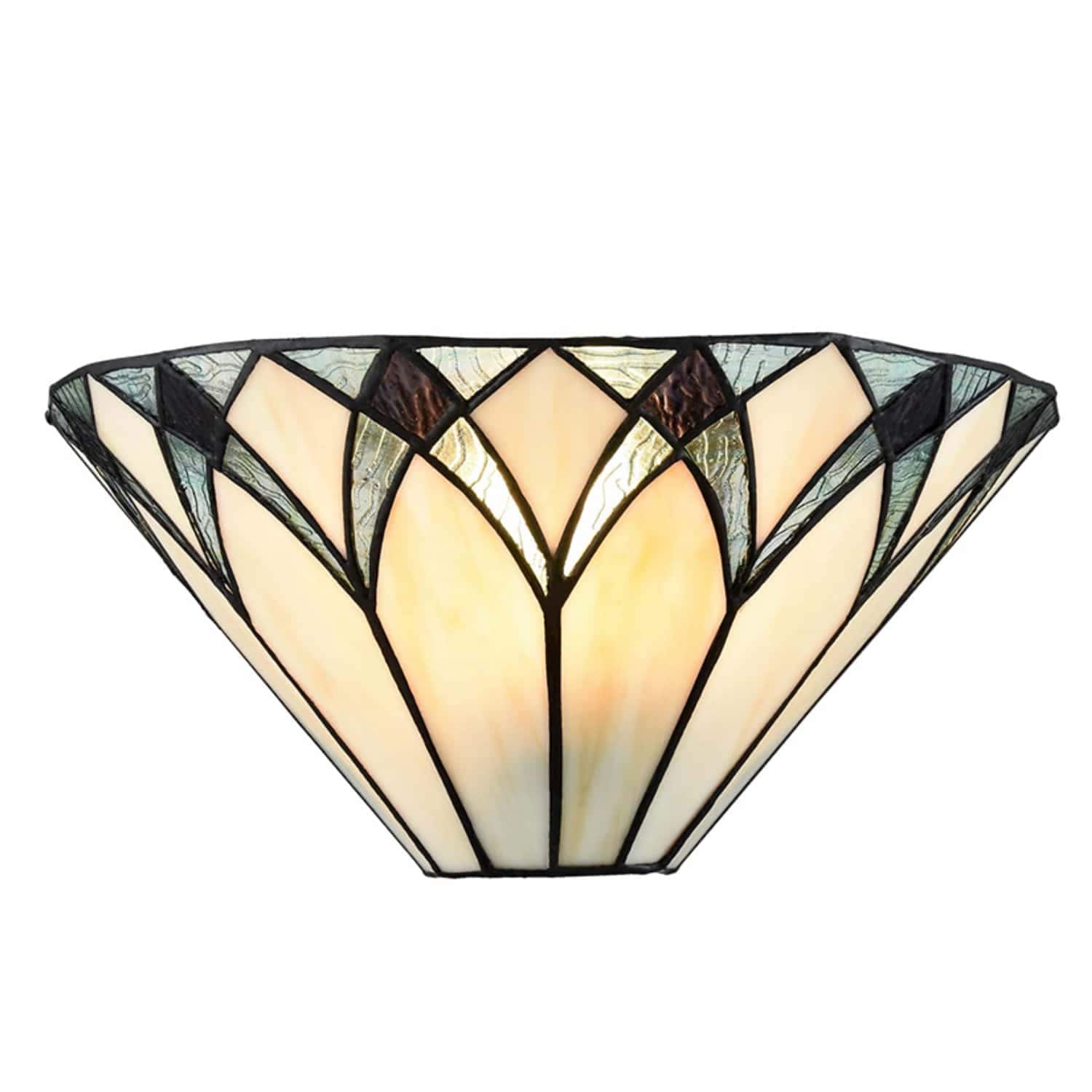 Tiffany Style Black and Multicolor Stained Glass Wall Sconce