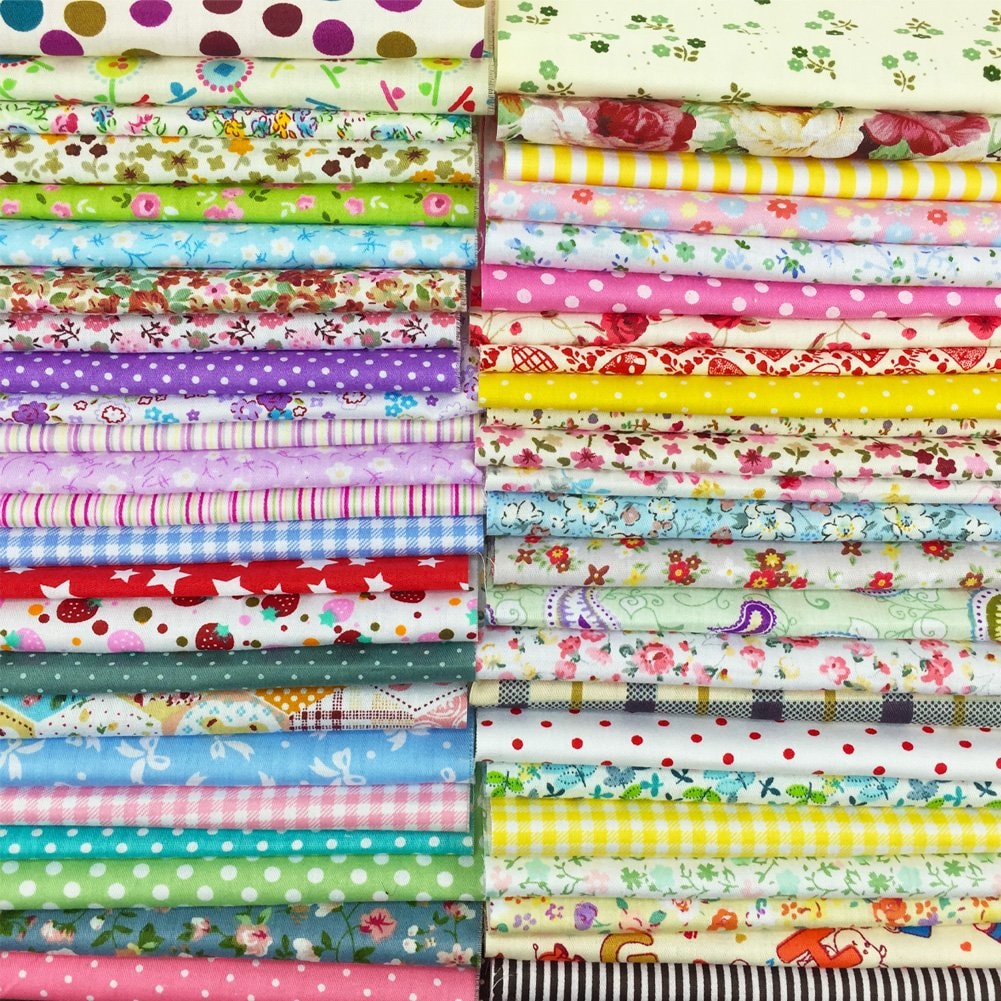 Misopily Cotton Craft Fabric Bundle Squares 200pcs 4 x 4 inches 50 ...