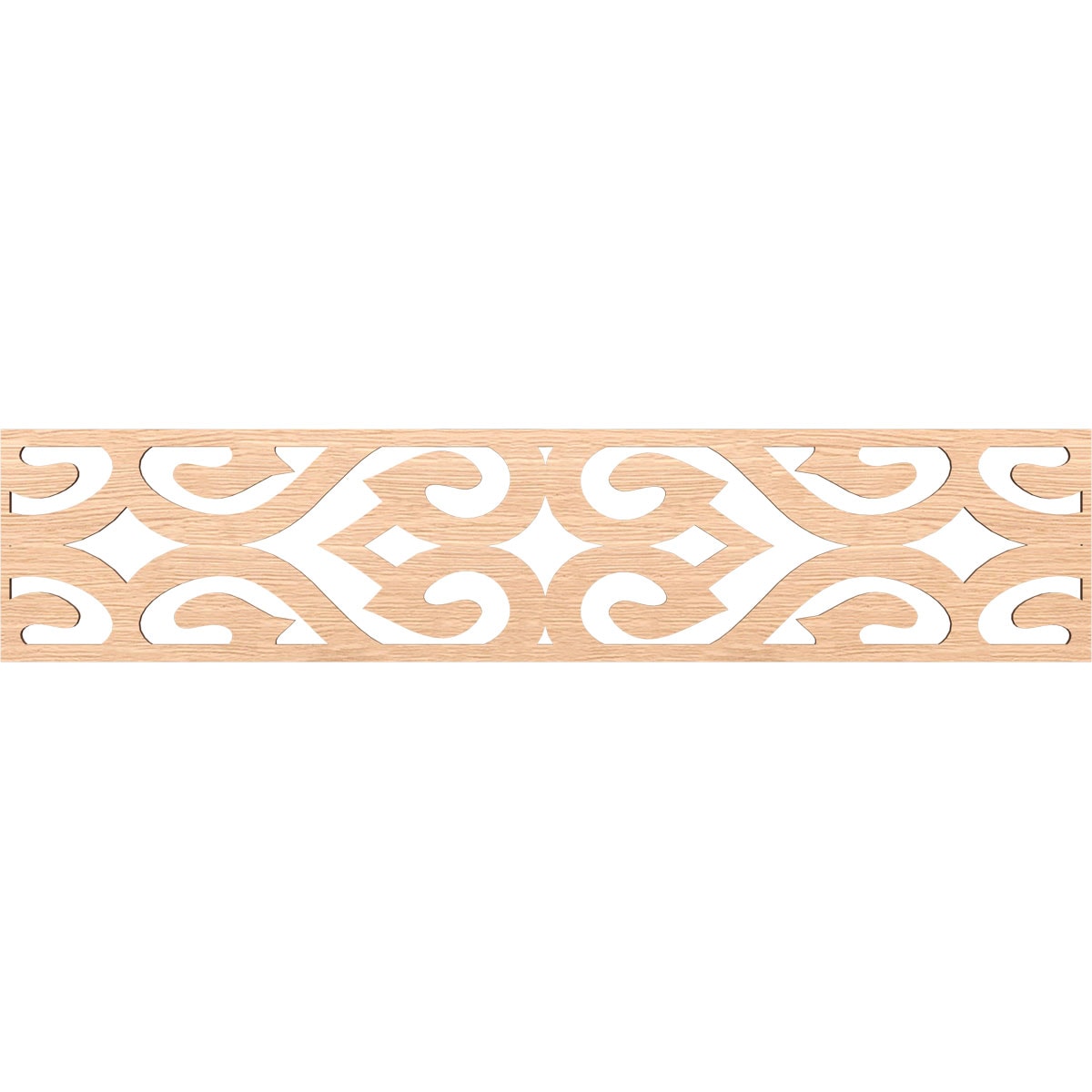 Ekena Millwork MLDA10X46KEERO Keene Fretwork Flat Trim 10-in x 3.9-ft Red Oak Brown Unfinished 2157150 Pierced Wall Panel Moulding