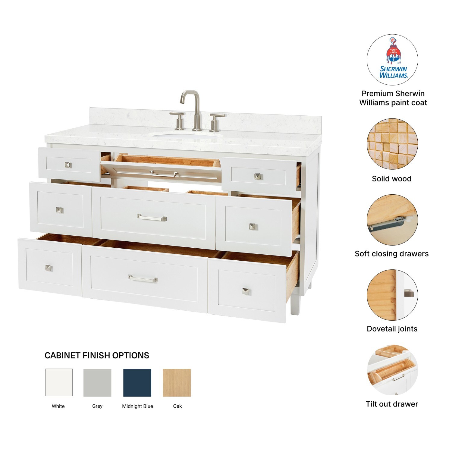 ARIEL B60CQOVOWHT Bath-Vanity-Combo - View #5