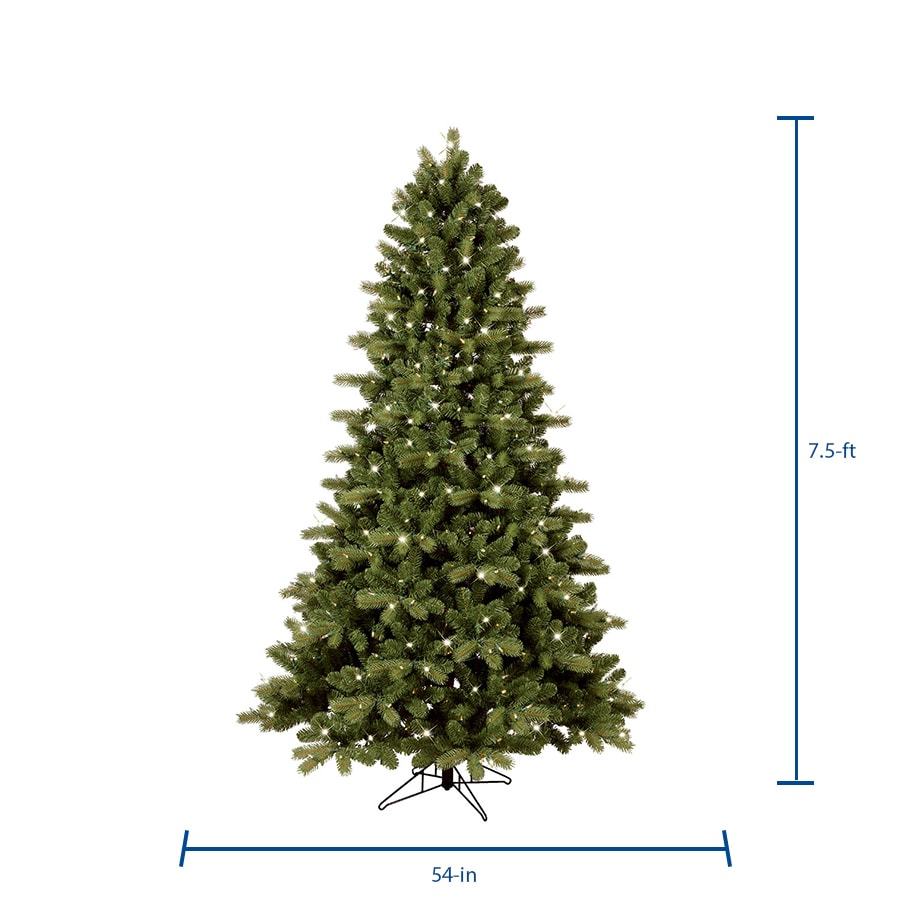 GE 7.5-ft Colorado Spruce Pre-lit Artificial Christmas Tree with LED ...
