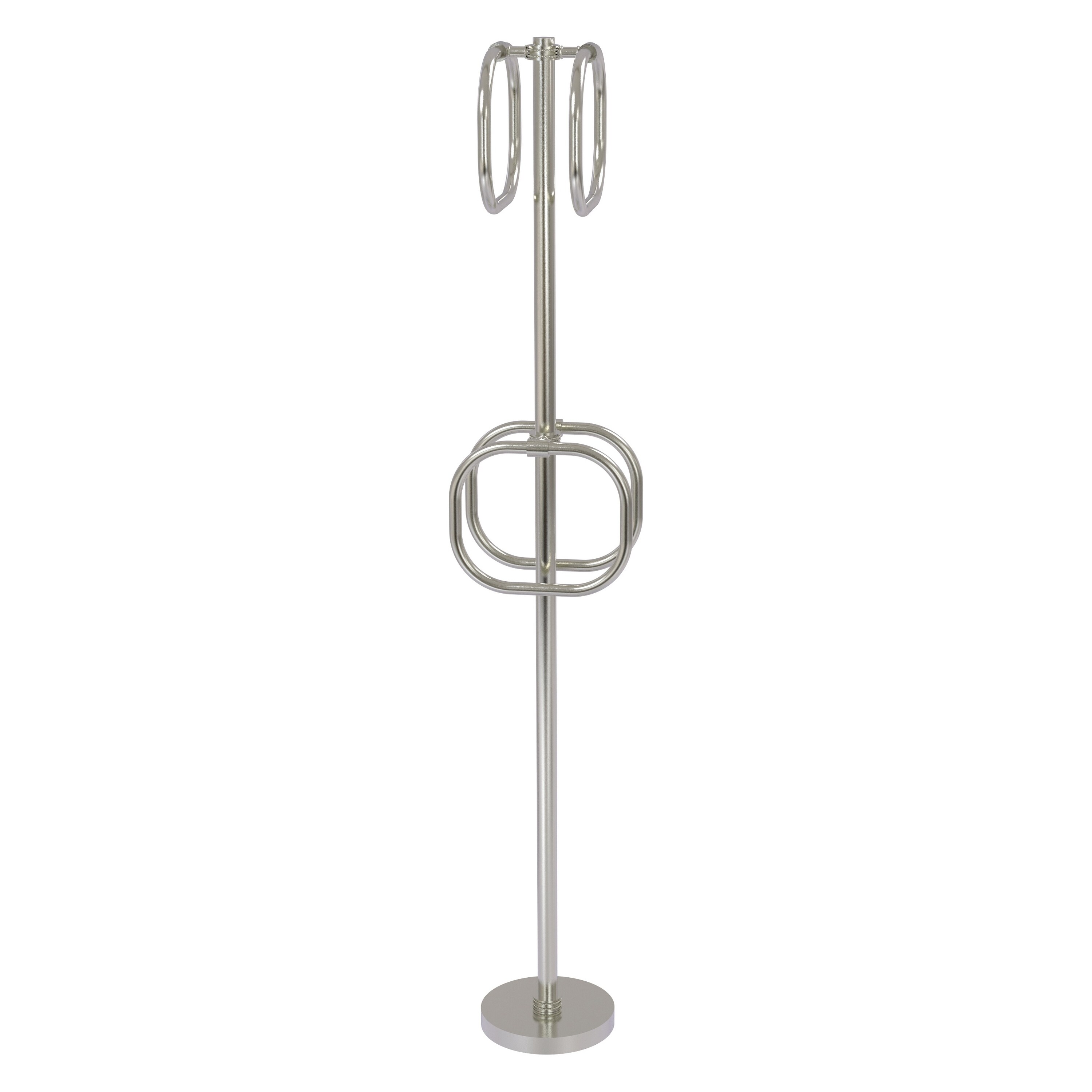 Allied Brass TS-40D-SN Satin Nickel Freestanding floor Single Towel Ring