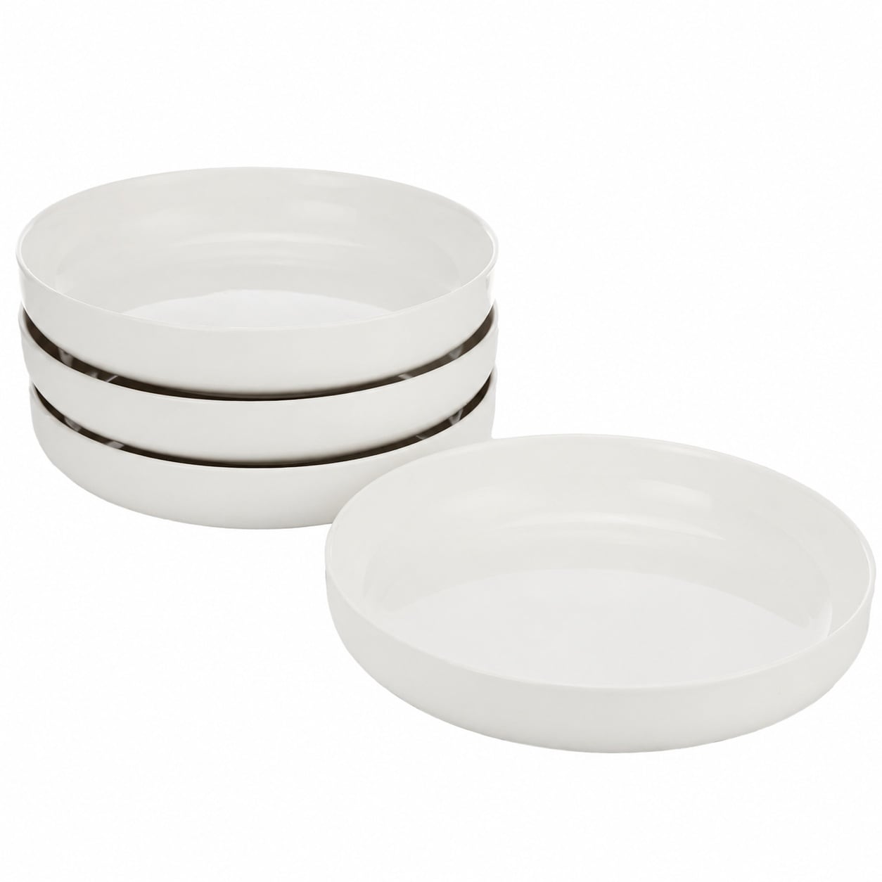 Aoibox  4 Piece 8 39 in White Ceramic Deep Pasta Bowls Porcelain Salad and Soup Serving Dinnerware Set Inch