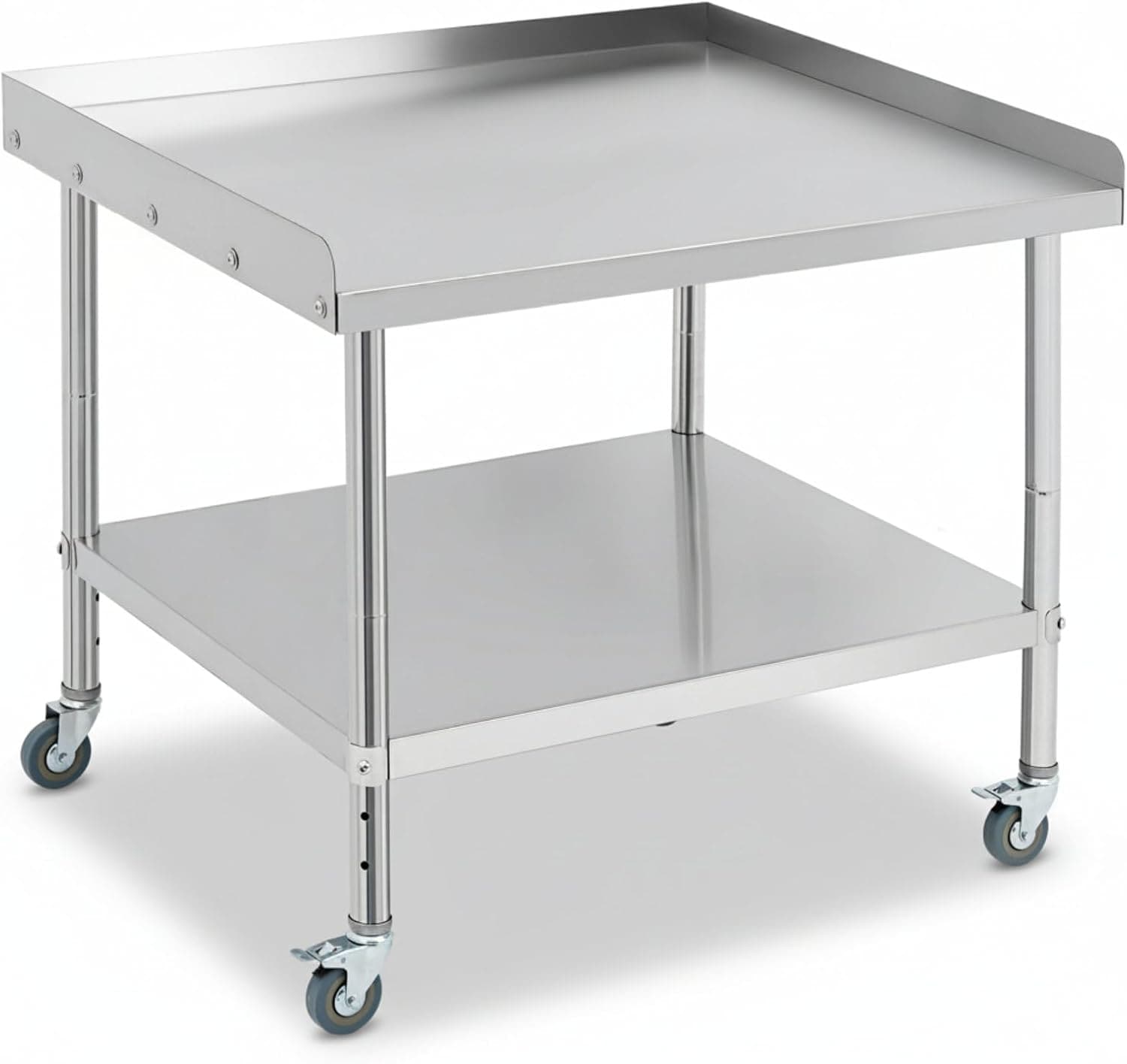 GAOMON 36 In x24 In Rolling Stainless Steel Grill Cart and Prep Table - Heavy-Duty Commercial Workstation with Adjustable Undershelf and Backsplash