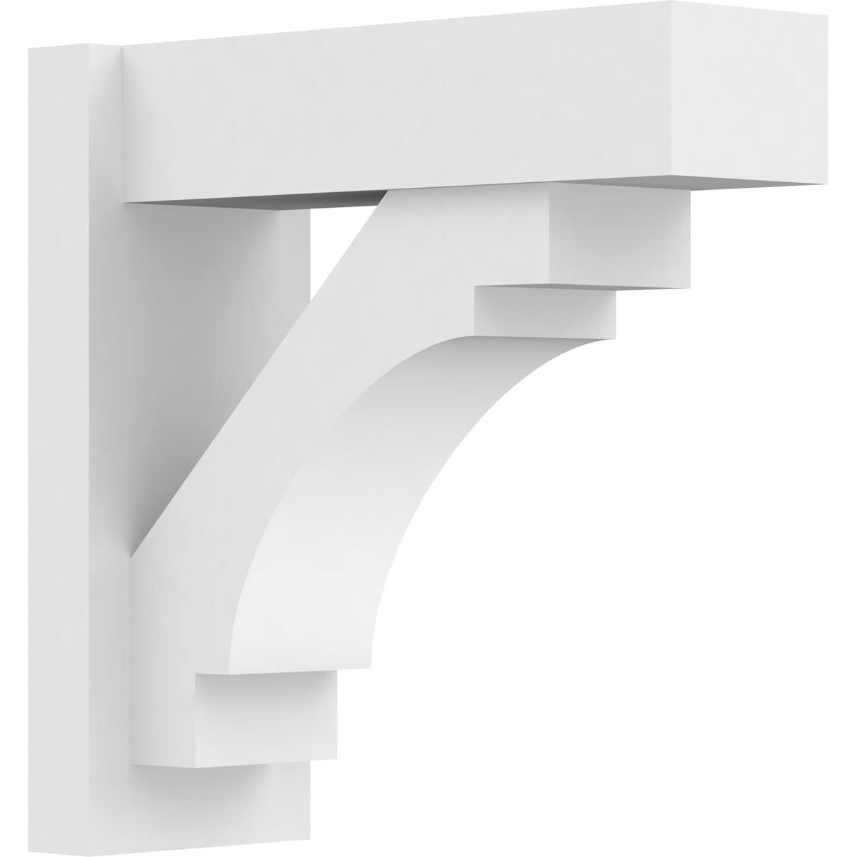 Ekena Millwork OUTP07X18X18MRC05 7-in W x 18-in D x 18-in H Merced Architectural Grade PVC Outlooker with Block Ends