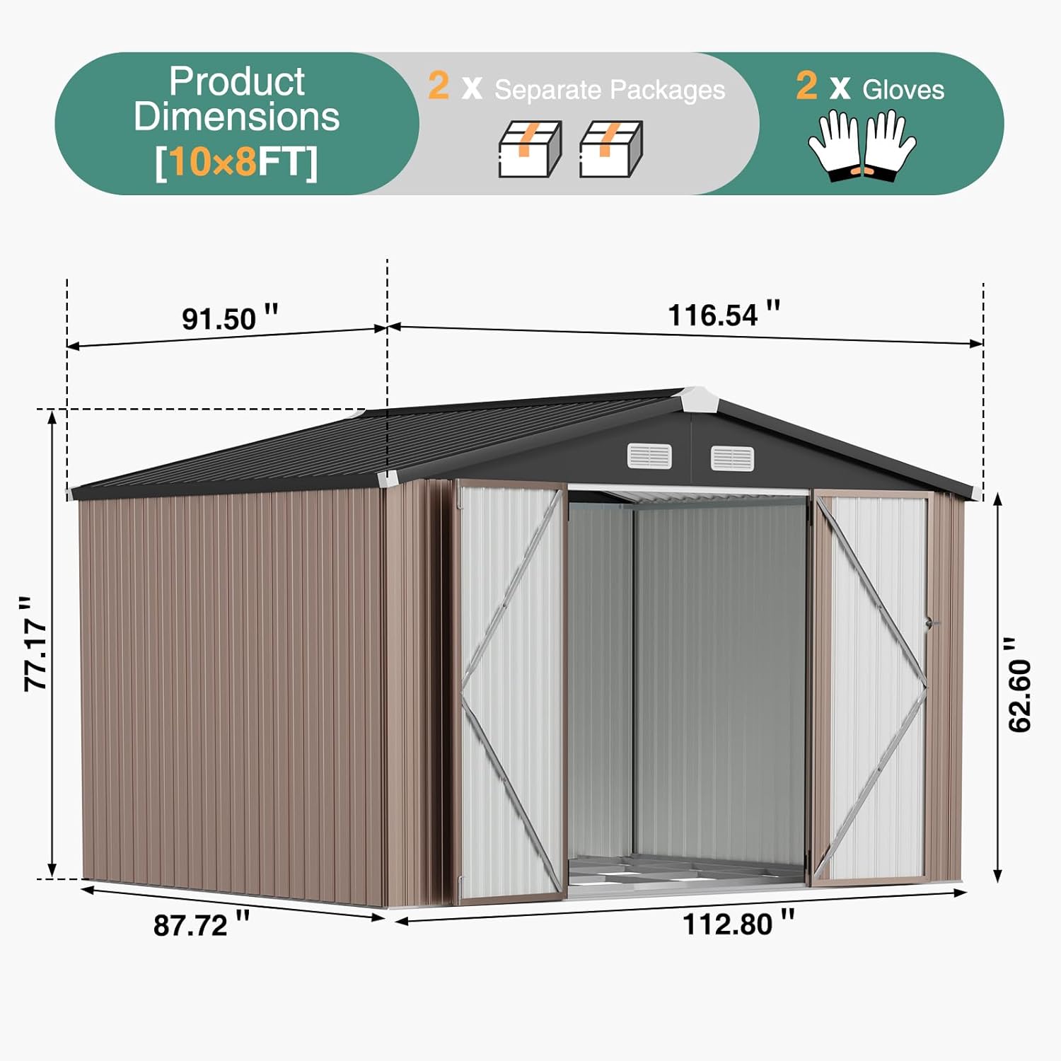 AOXUN G37009 Metal-Storage-Buildings-Sheds - View #7