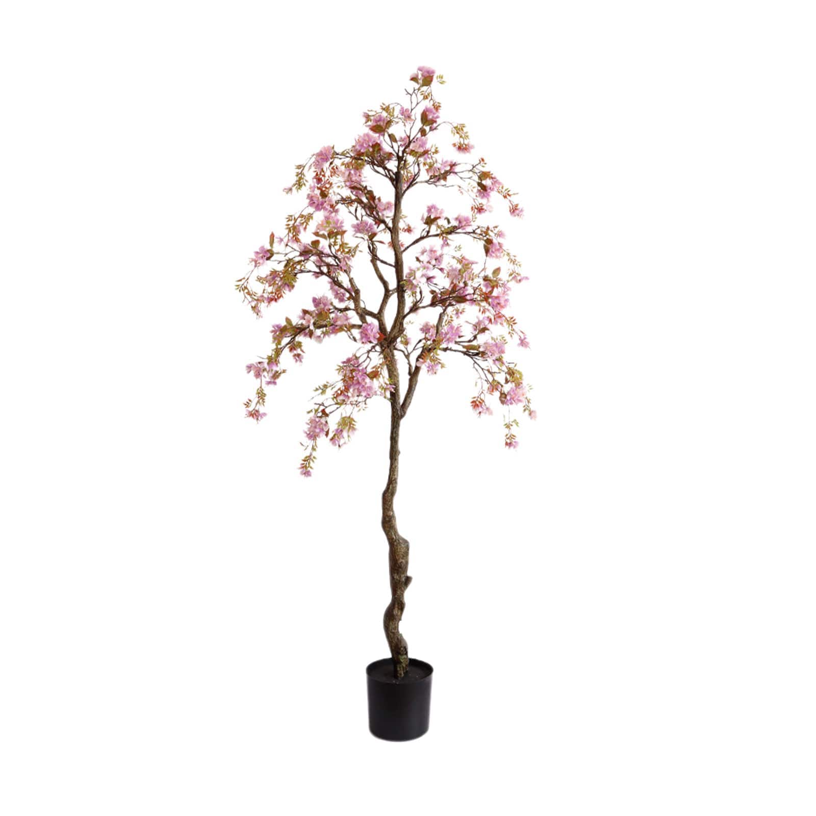 WhizMax WLS-FQZOL-PG5EXMMU Artificial Trees Realistic Potted Silk Begonia Flower Tree Faux Artificial Tree In Potted with Lifelike Branch And Leaves