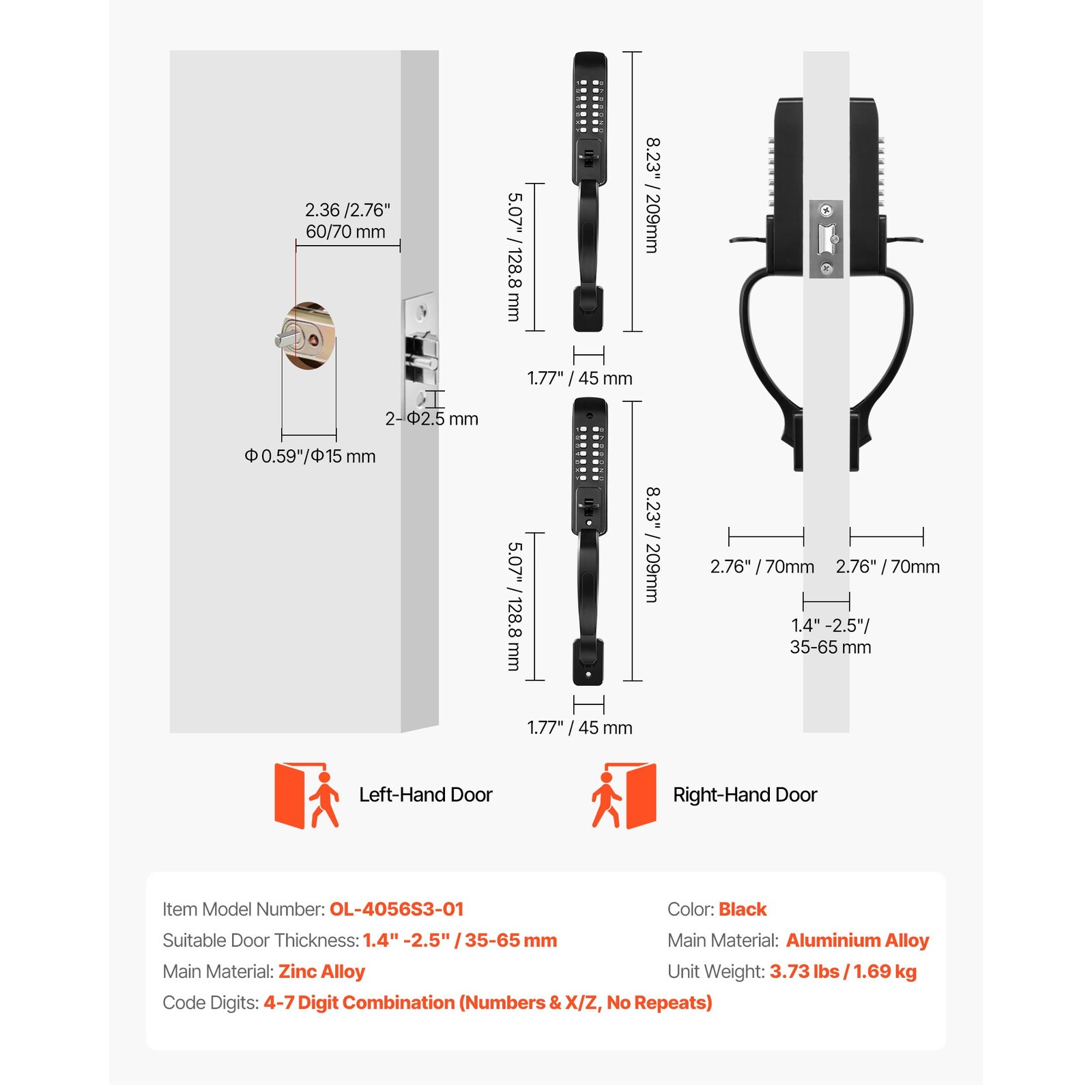 Mecale YAS-SPWPLF Electronic-Door-Locks - View #3