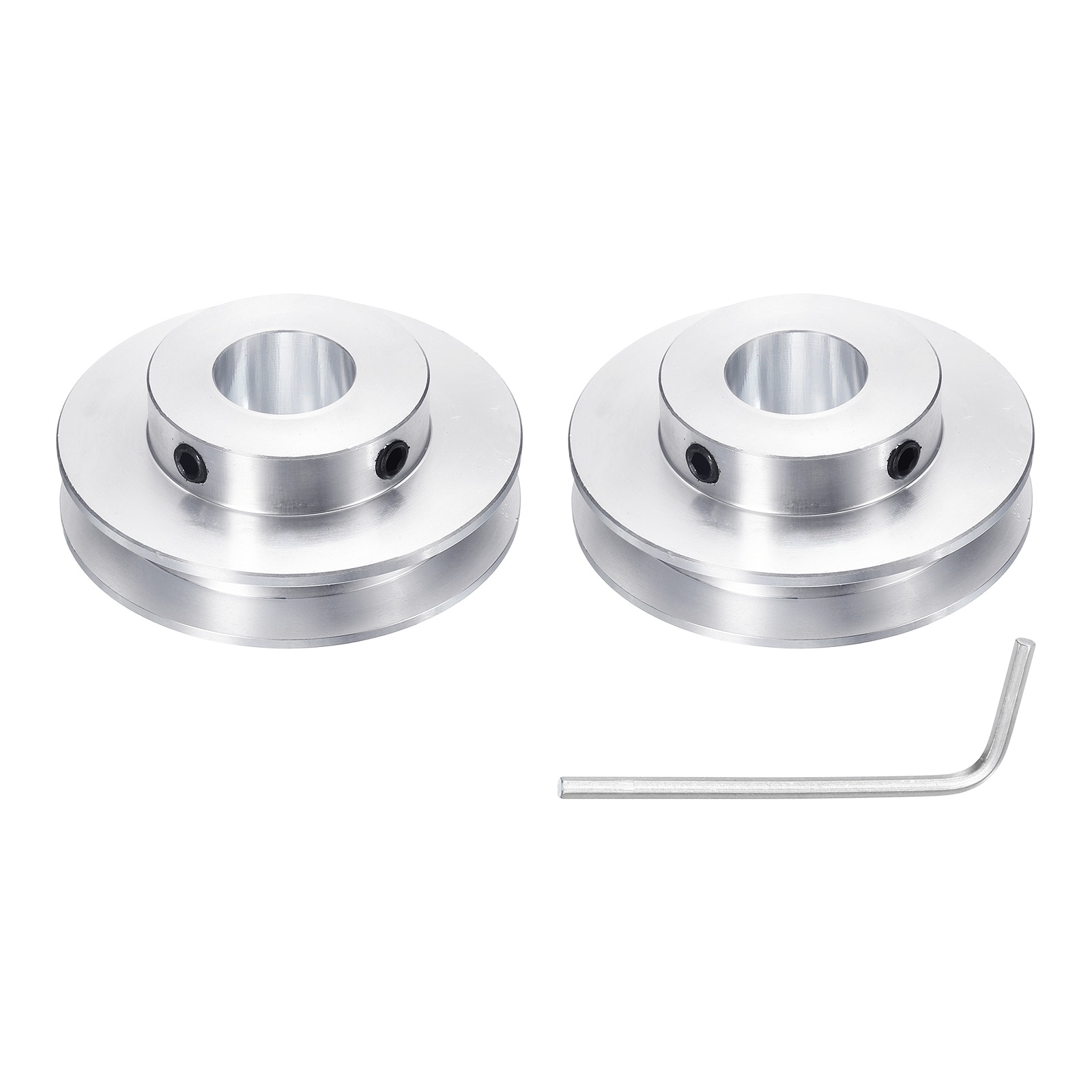 Unique Bargains 1pcs Single Groove Pulley 15mm Fixed Bore 50mm Outer Diameter Aluminum Alloy Mechanical Belt Pulley with Hex Wrench for 6mm PU Round Belt