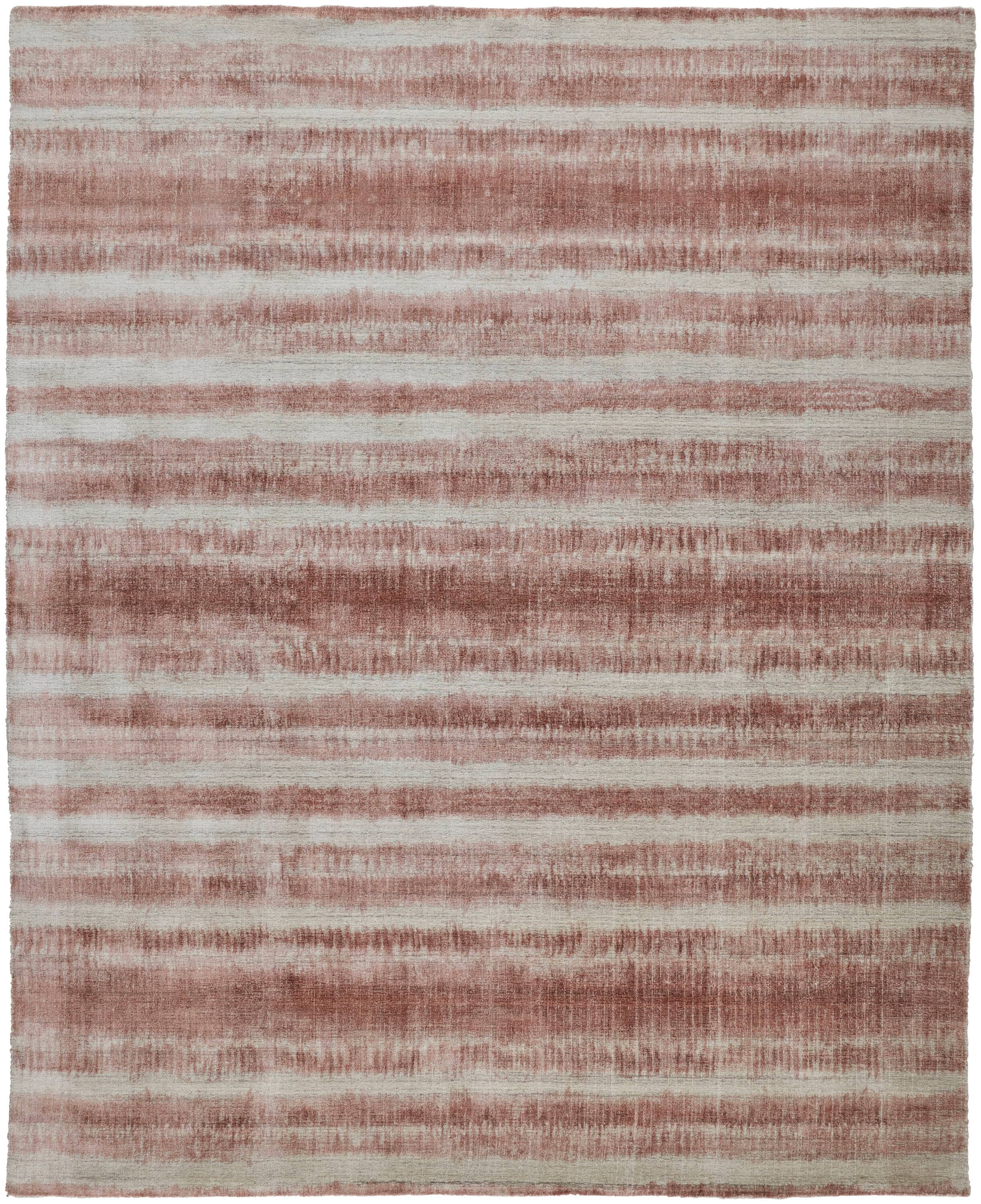 Room Envy MKYR8824BLH000P00 2 x 3 (ft) Loomed Rayon Tan/Ivory/Pink Rectangular Indoor Stripe Area rug