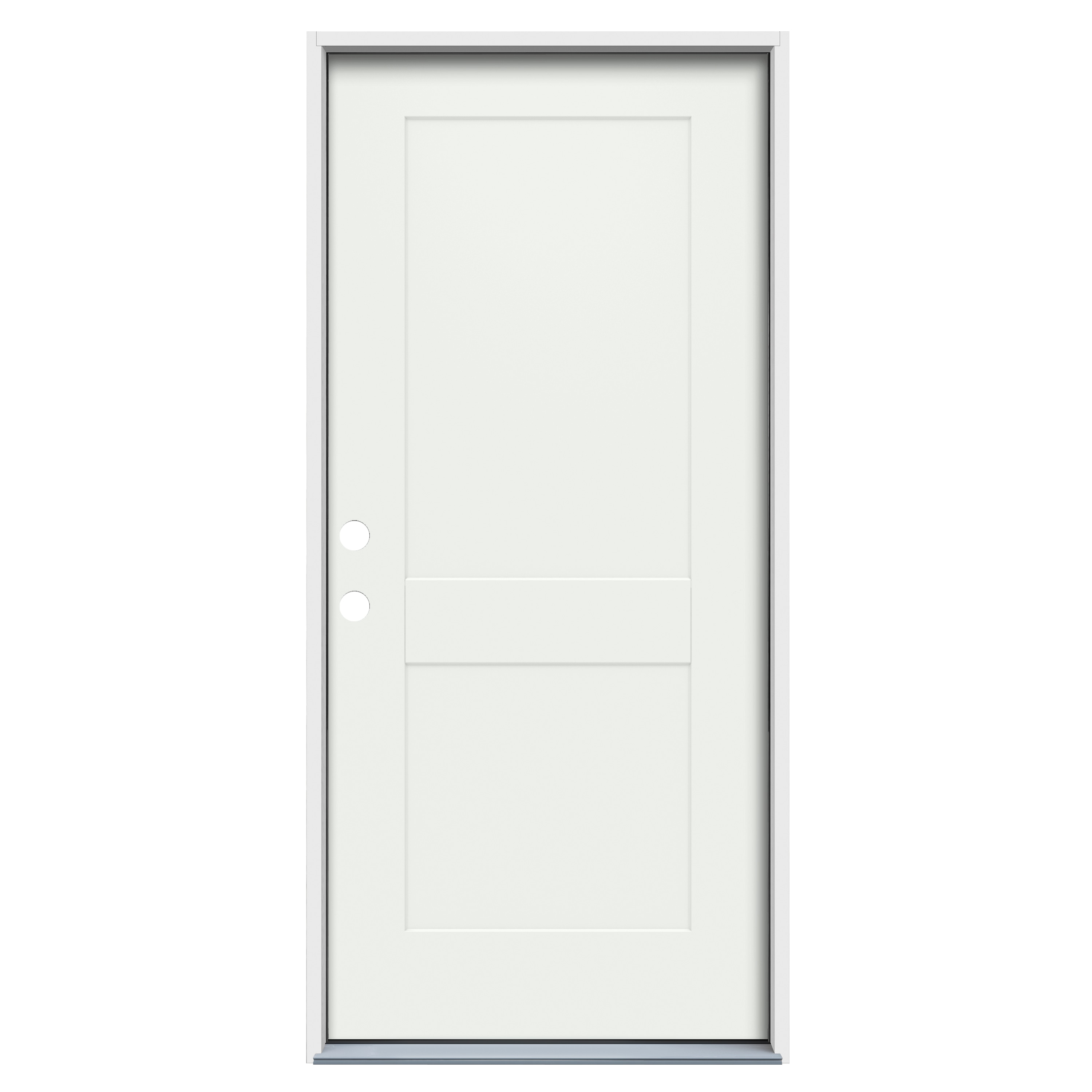 36-in x 80-in Steel Right-Hand Inswing Arctic White Paint Painted Prehung Single Front Door Insulating Core | - American Building Supply LO1049602
