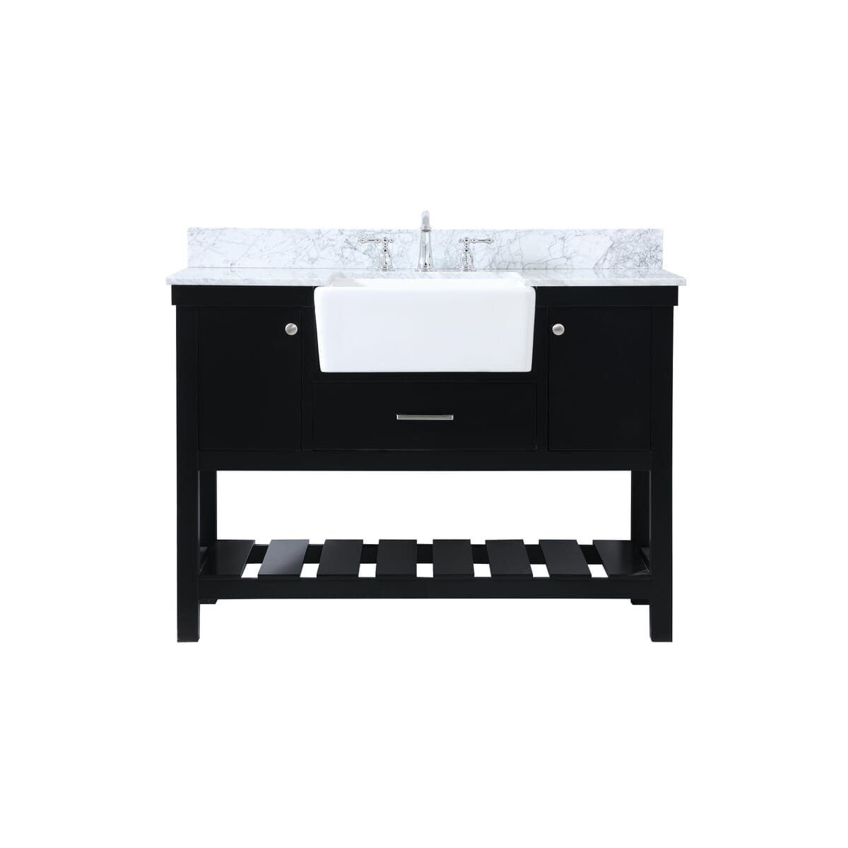 Simply Living Home Caldwell 48 inch Single Bathroom Vanity in Black with Backsplash