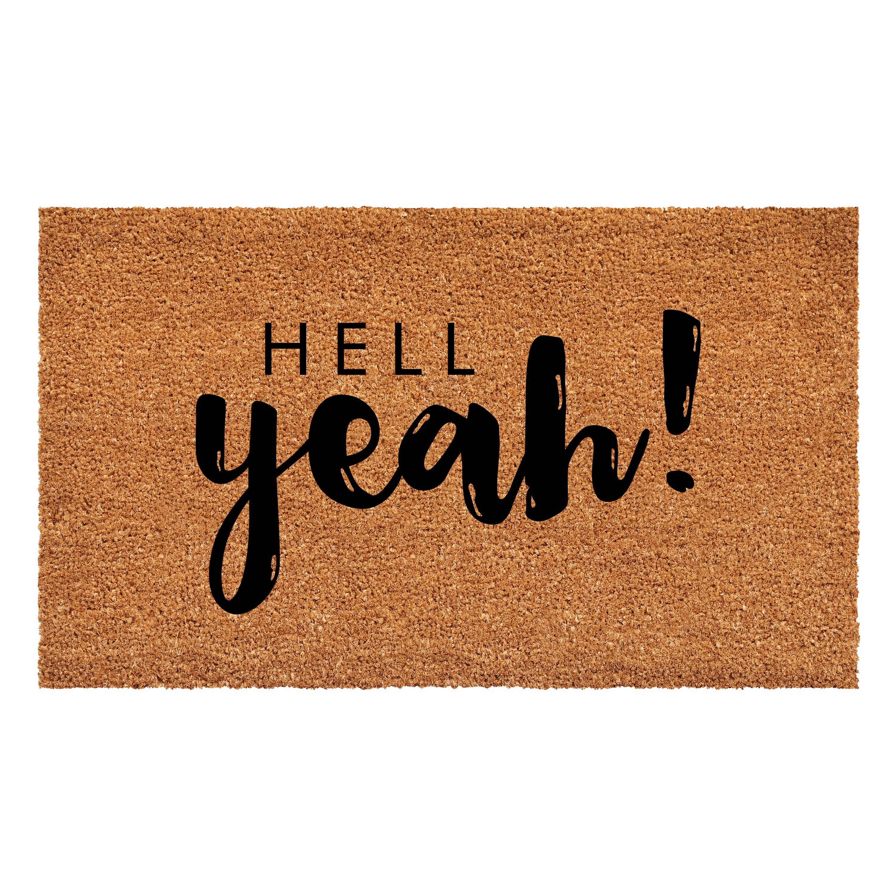 Callowaymills 108261729 1-1/2-ft x 2-1/2-ft Black, Natural Coir/Vinyl Rectangular Indoor or outdoor Decorative Door mat