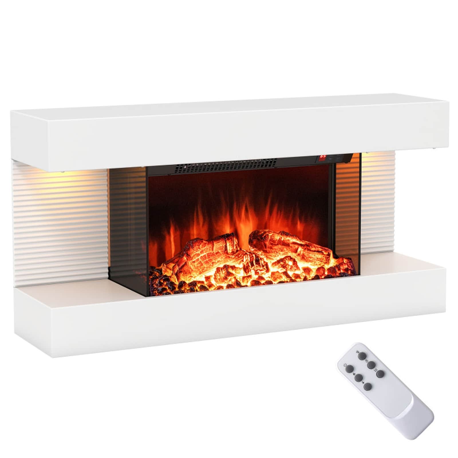 SUGIFT 18-in 3-Sided Wall-Mounted Electric Fireplace with 32-in Floating Mantle