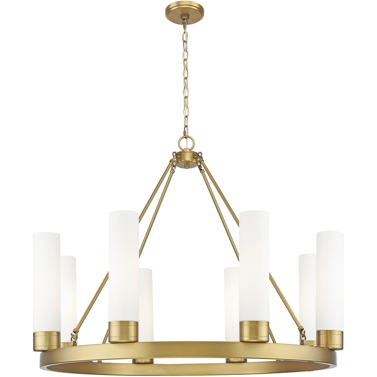 Innovations Lighting -  617-8CR-BB-G617-11WH Boreas Chandelier Brushed Brass