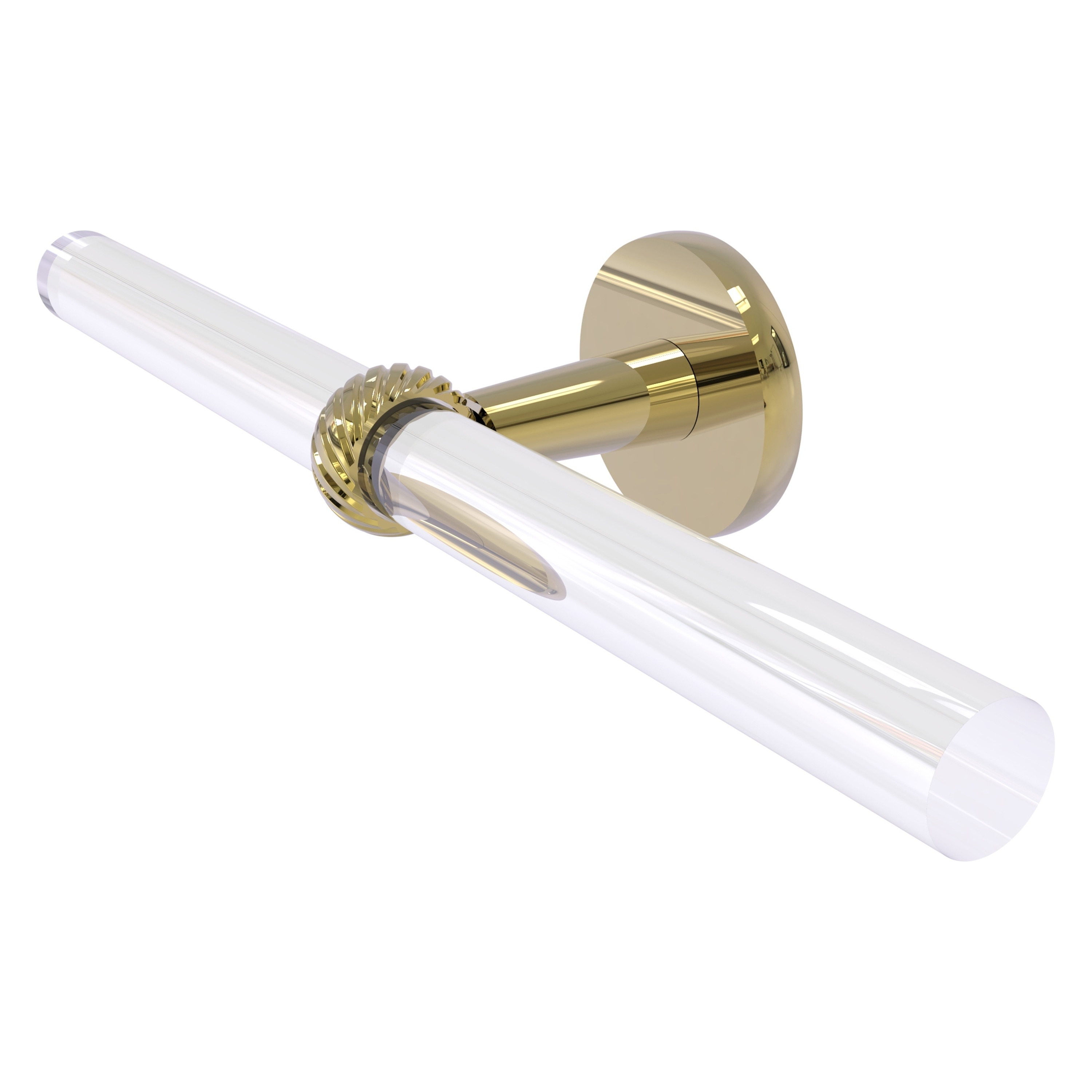 Allied Brass CV-HTBT-2-UNL Clearview 18-in Unlacquered Brass Wall mount Double Towel Bar