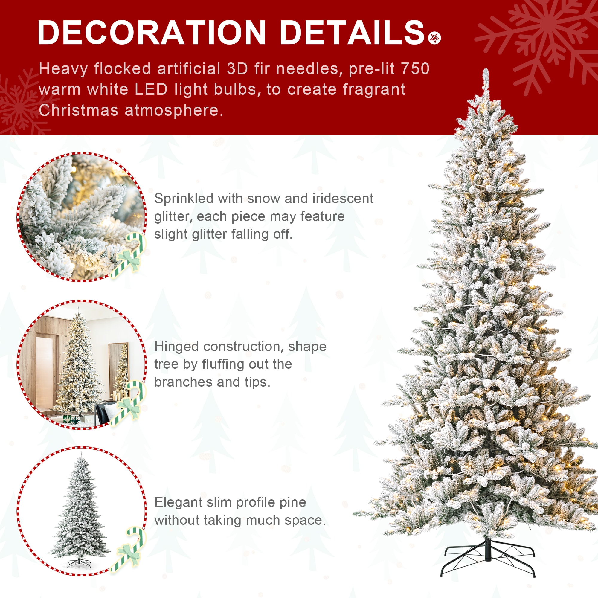 Glitzhome 2014600138 Artificial-Christmas-Trees - View #6