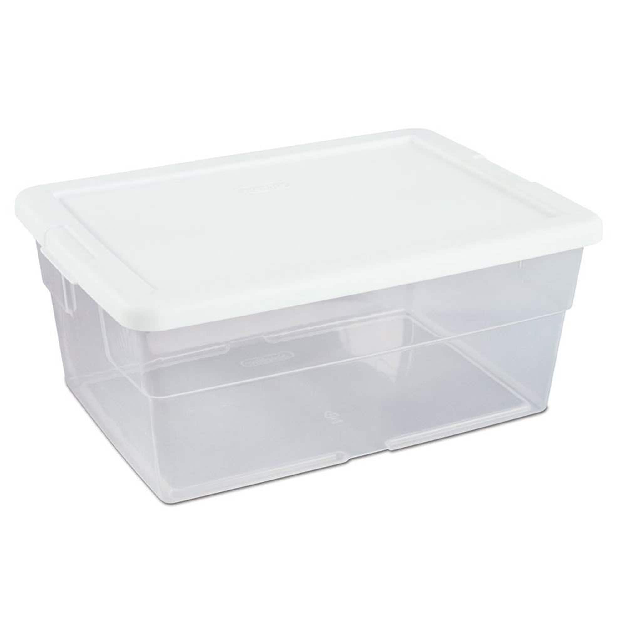 Sterilite 6 Qt Clear Plastic Storage Container Bin Snap Close