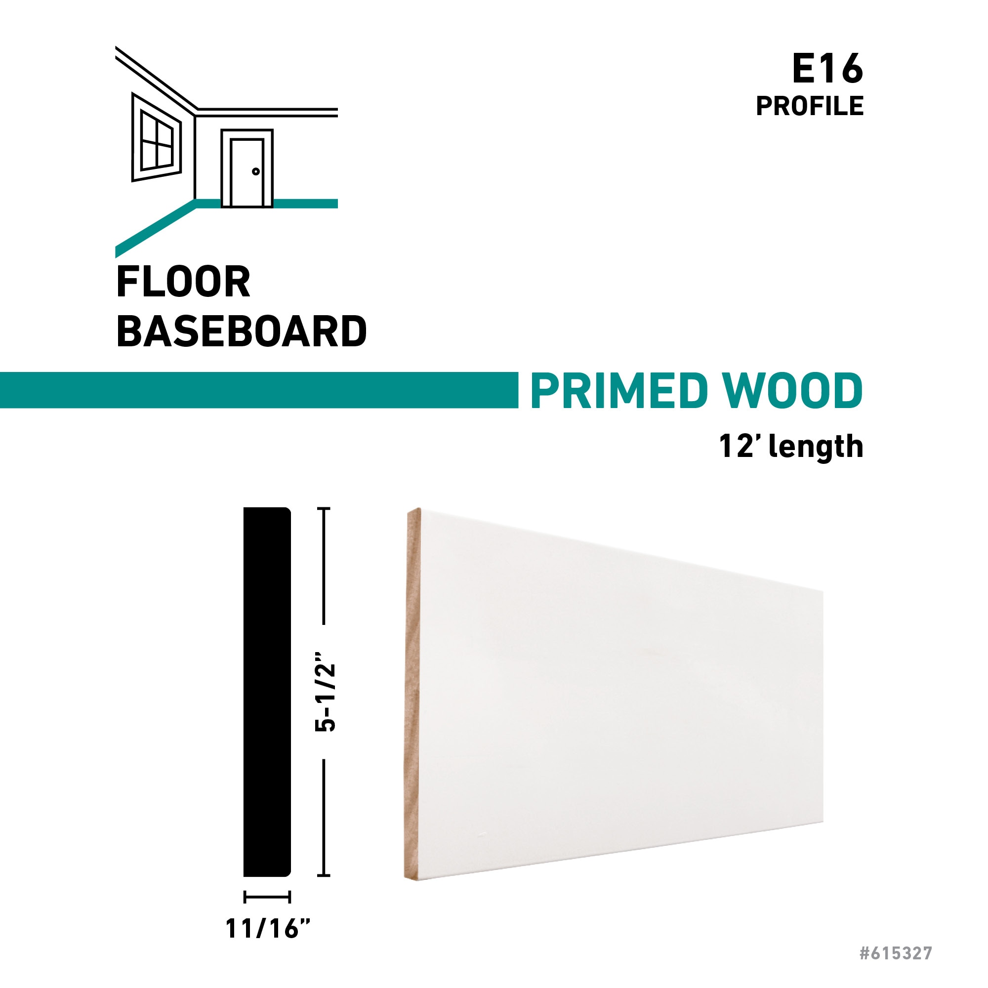 RELIABILT E 16 12 FJPMD Baseboard-Moulding - View #3