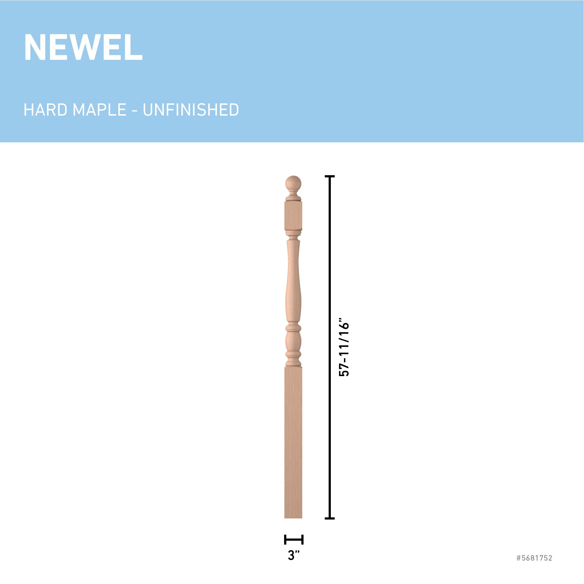 L.J. Smith Stair Systems LJP-3242BT-HM Interior-Stairpart-Newel-Posts - View #3