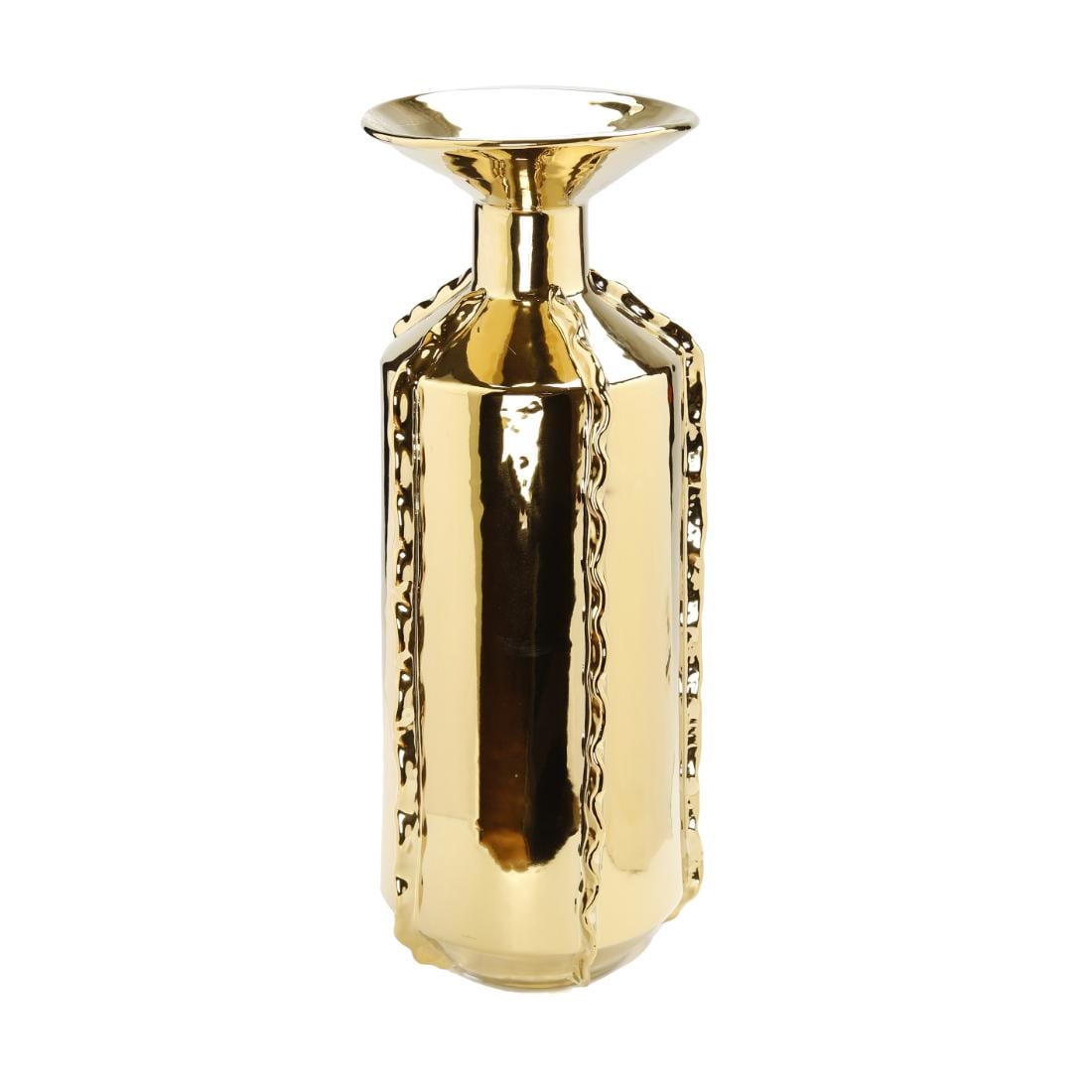 HomeRoots Gold Ceramic Modern Vase