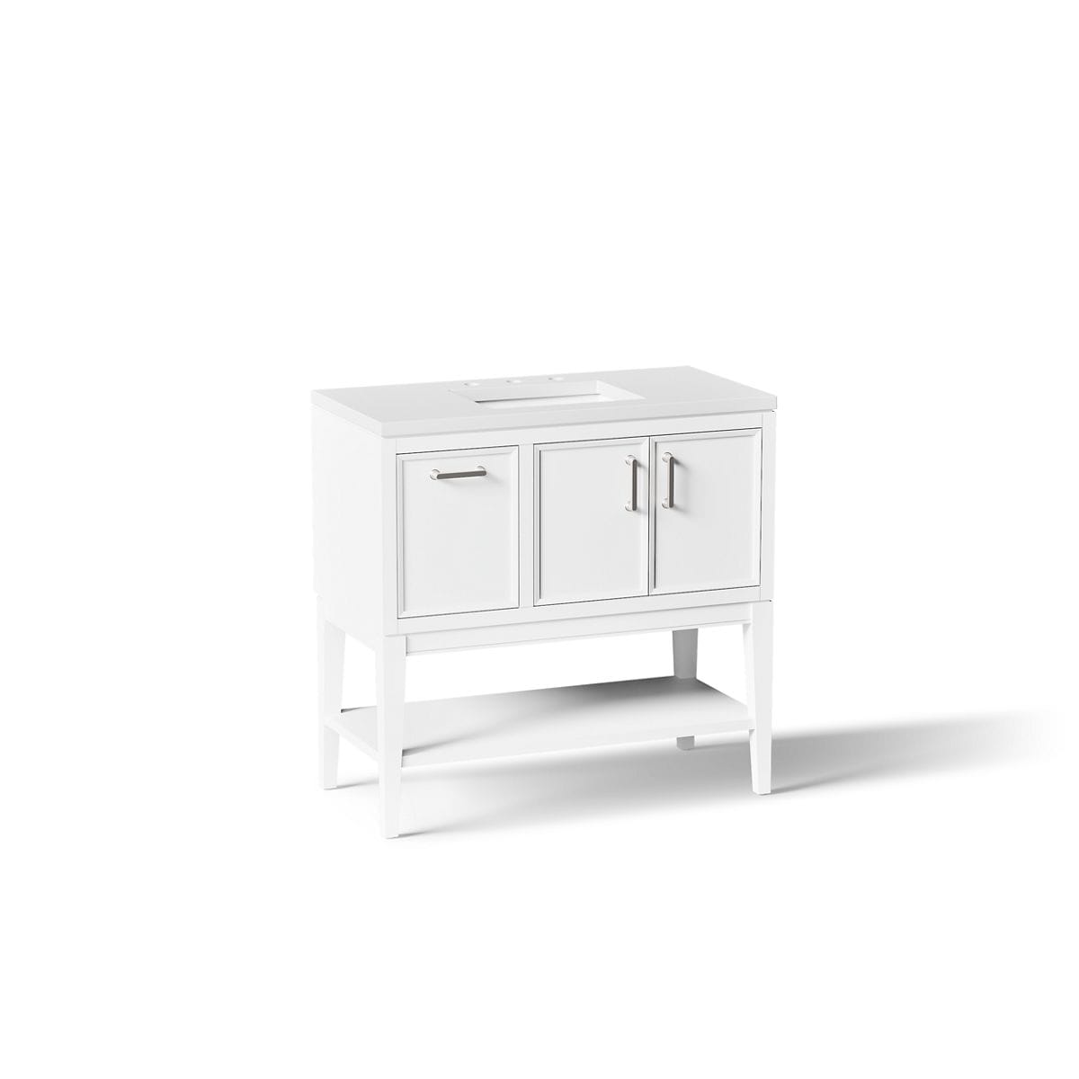 KOHLER - Winnow 36-in White Undermount Single Sink Bathroom Vanity with White Quartz Top
