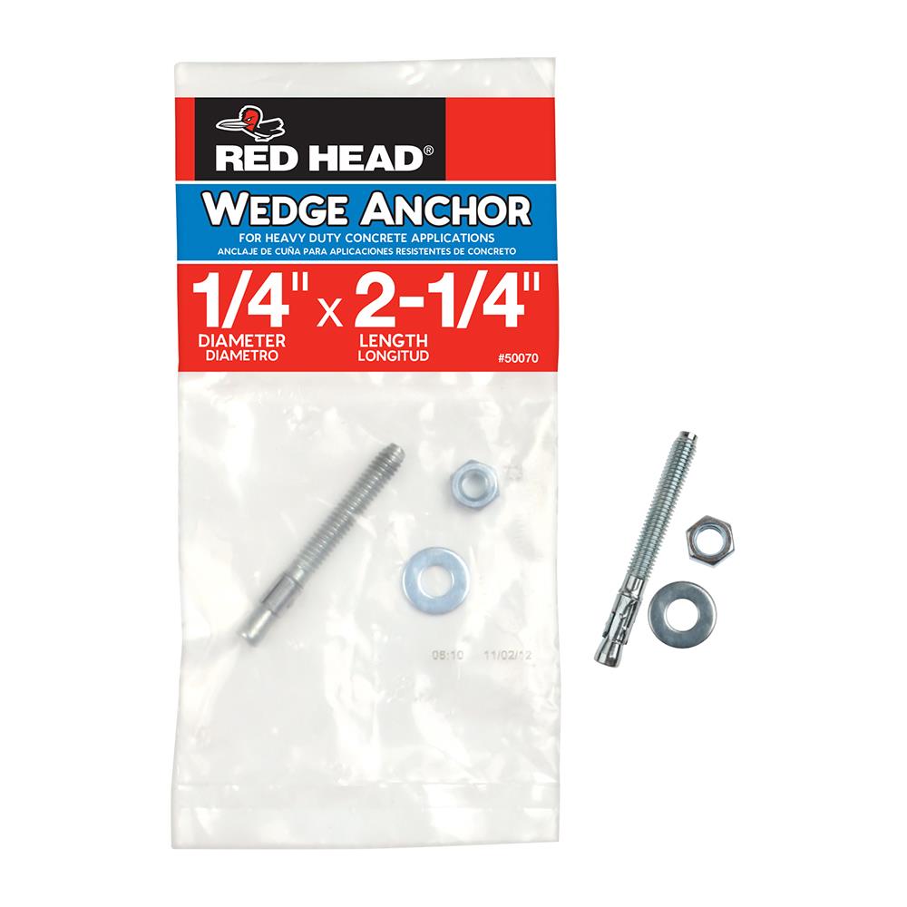 Red Head 50070 1/4-in x 2-1/4-in Concrete Wedge Anchors (