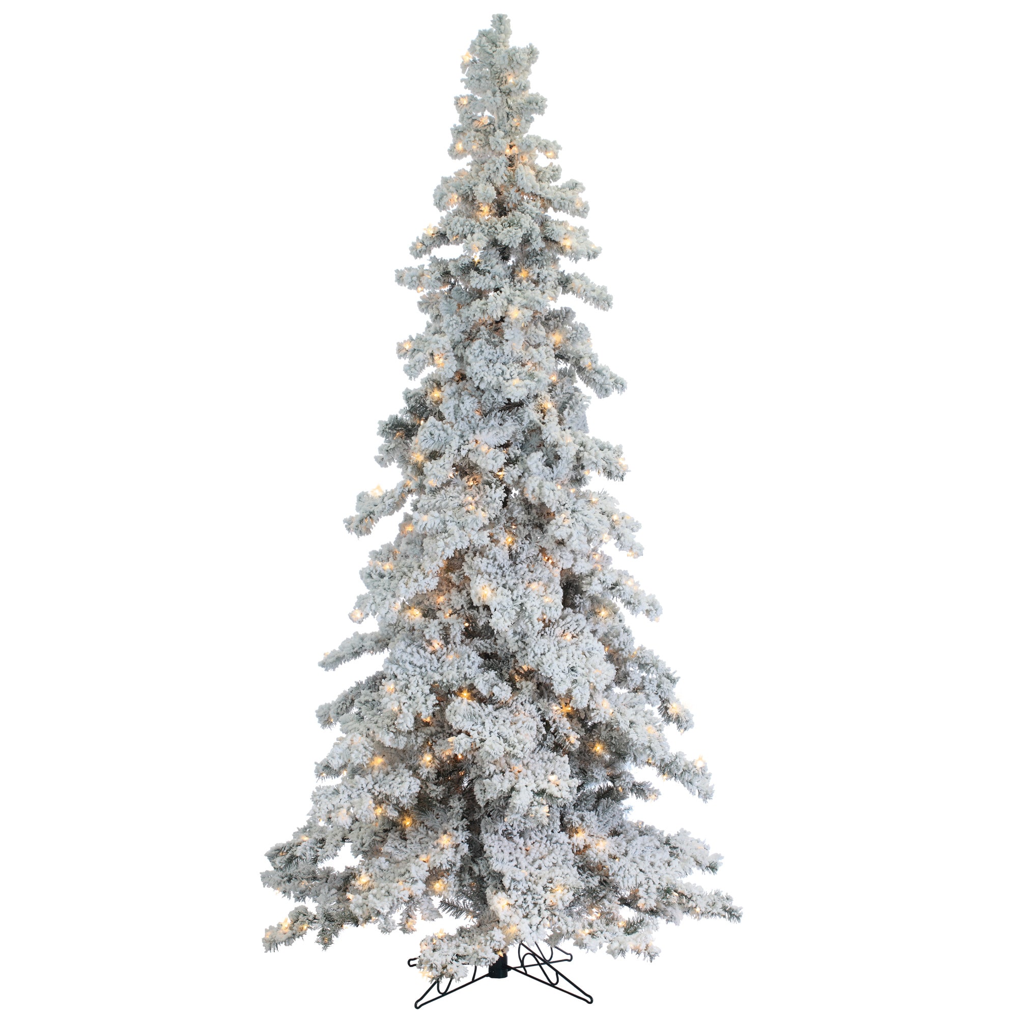 9-ft Aspen Spruce Pre-lit Flocked Artificial Christmas Tree with Incandescent Lights | - Sterling Tree Company 5822-90C