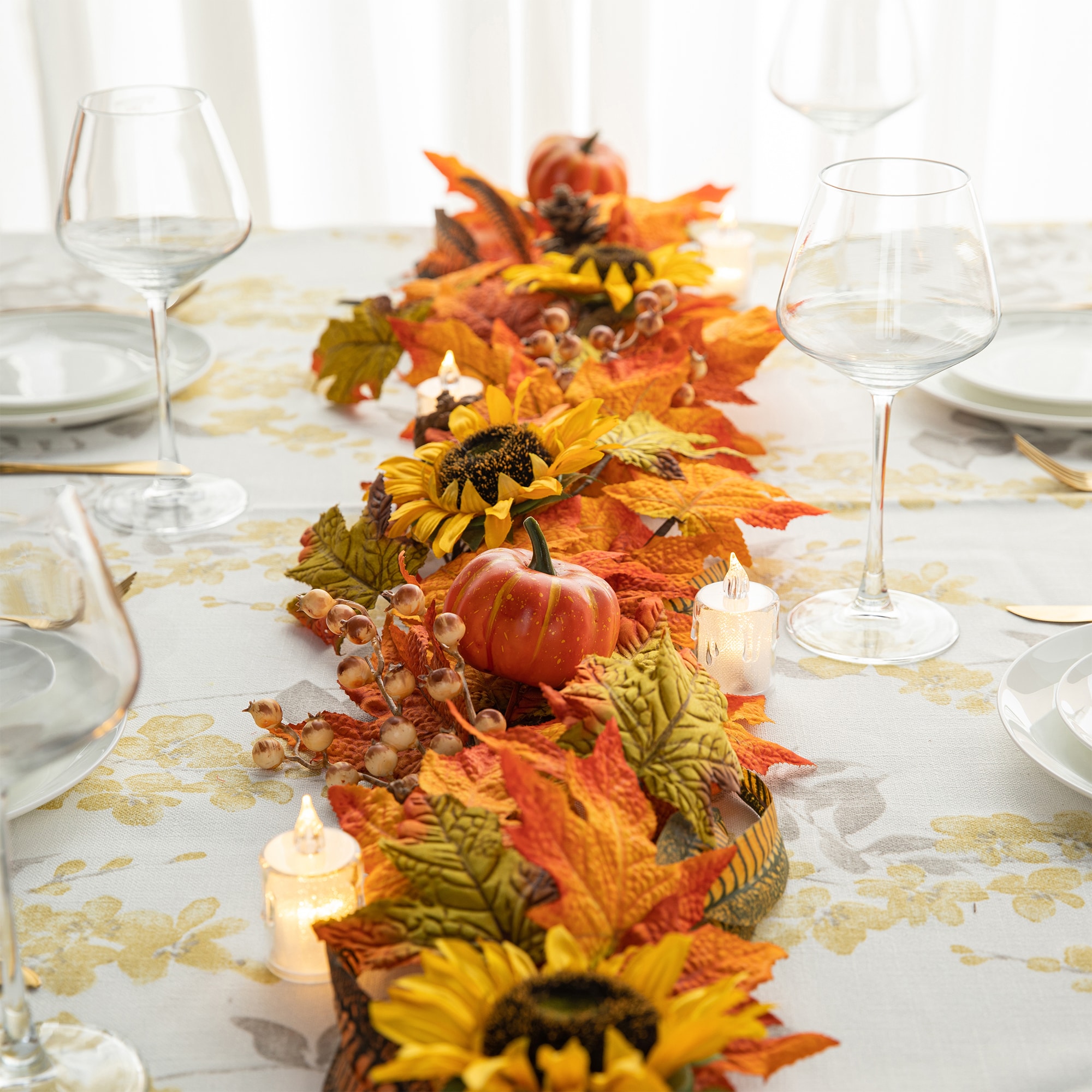 Glitzhome 2030200011 Artificial-Thanksgiving-Wreaths - View #5